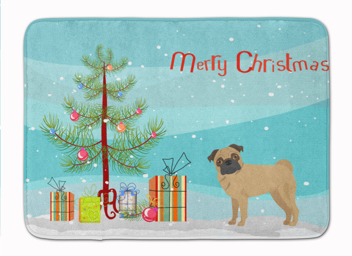 Pug Christmas Tree Machine Washable Memory Foam Mat CK3481RUG - the-store.com