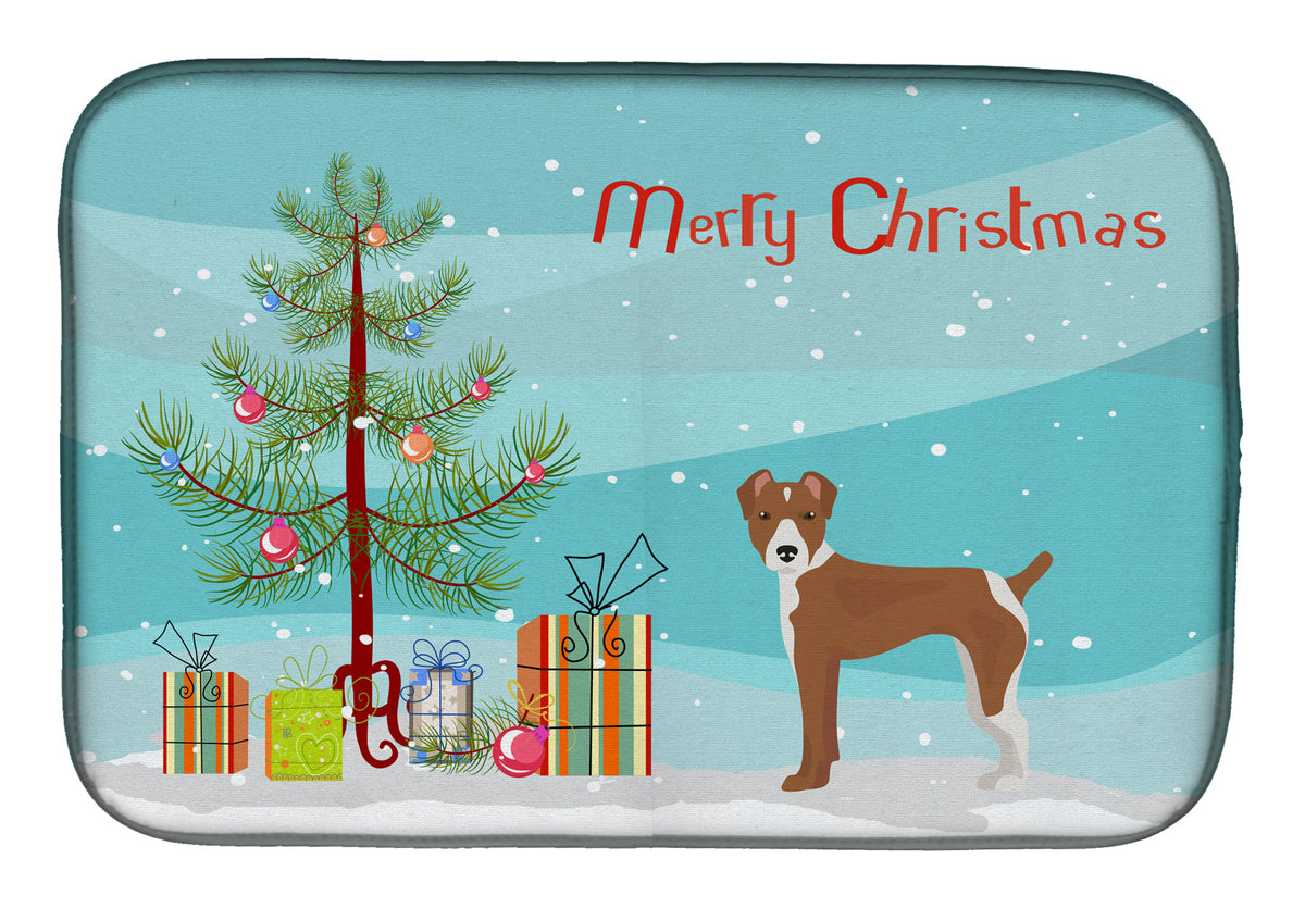 Rat Terrier Christmas Tree Dish Drying Mat CK3482DDM  the-store.com.