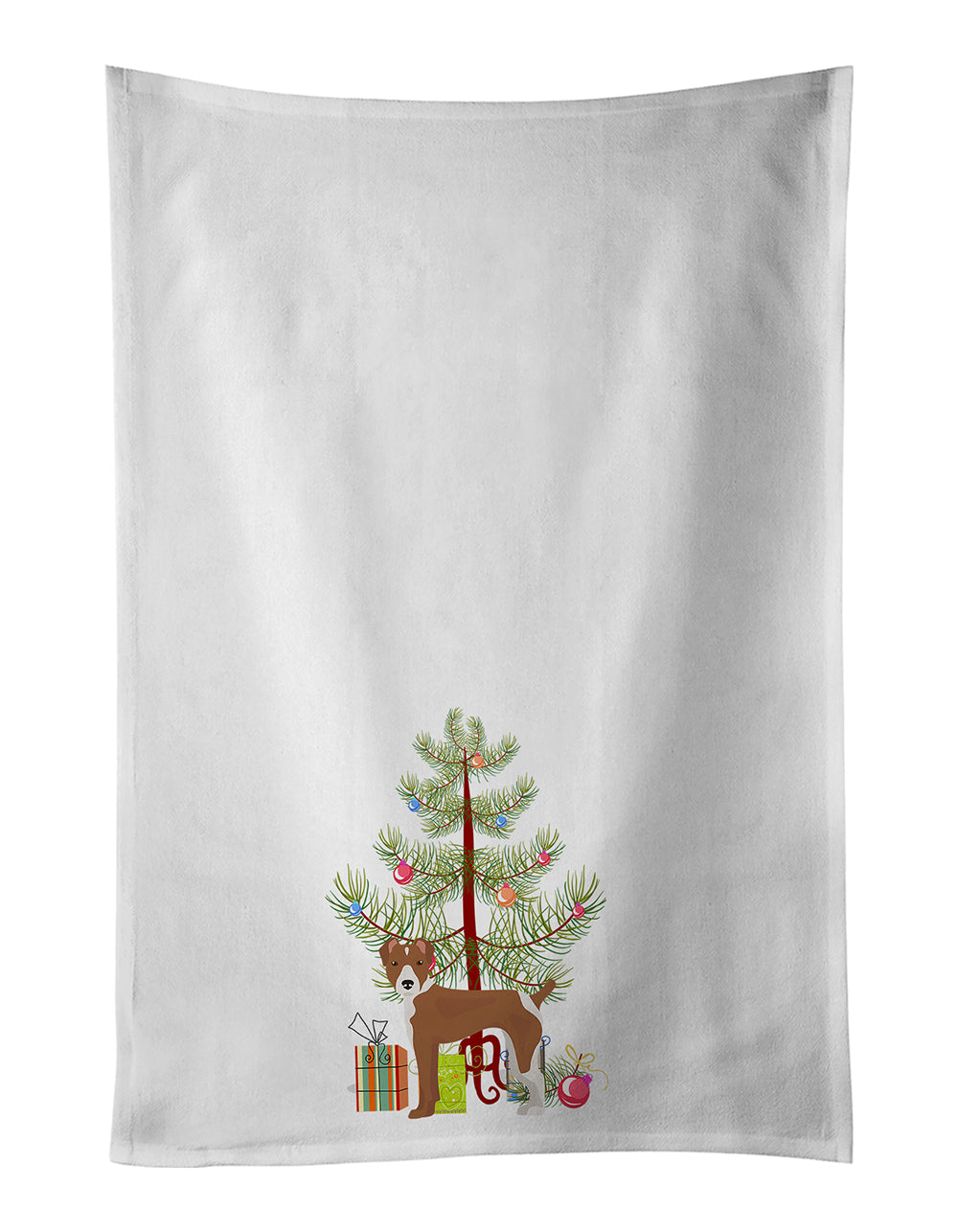 Buy this Rat Terrier Christmas Tree White Kitchen Towel Set of 2