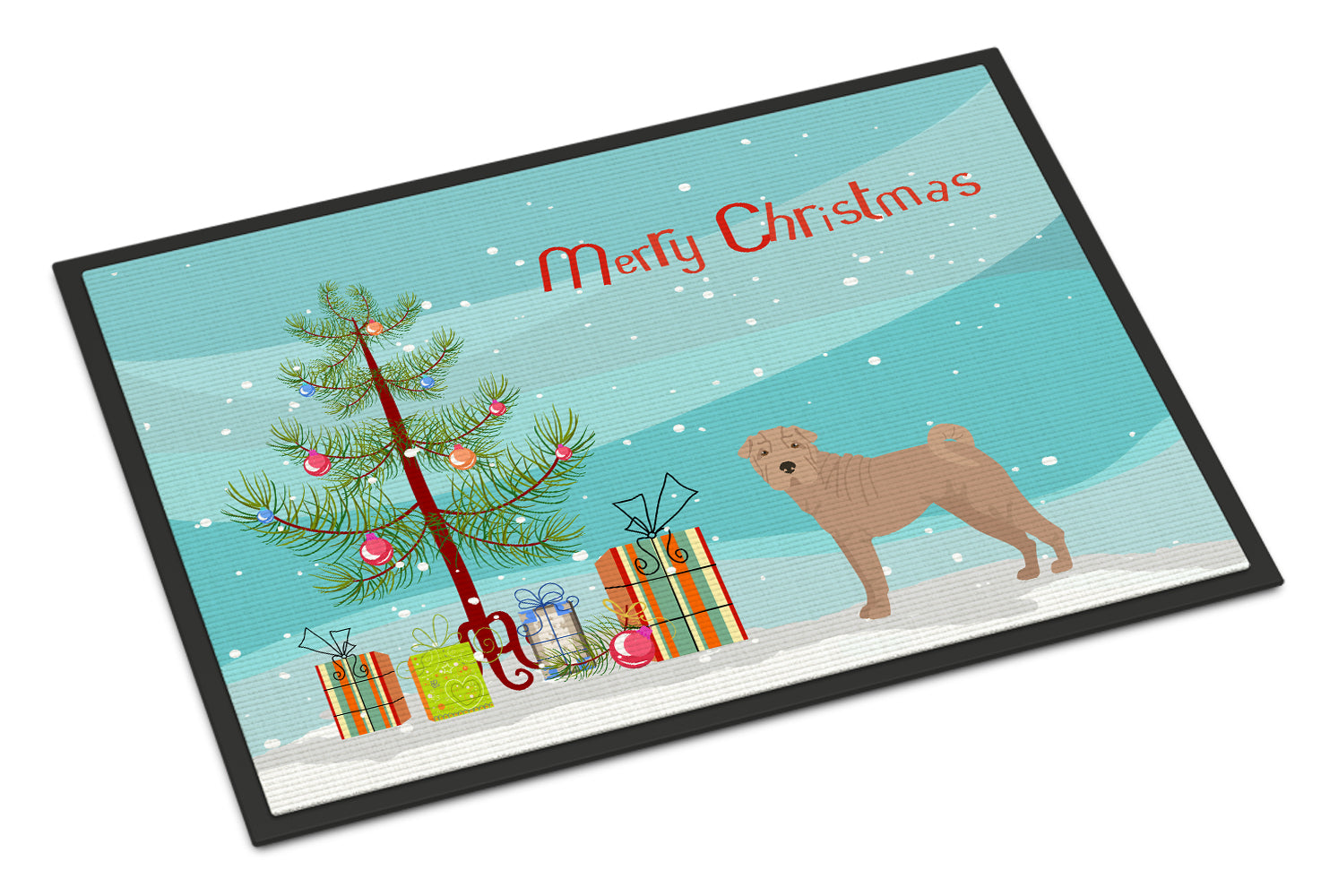 Shar Pei Christmas Tree Indoor or Outdoor Mat 18x27 CK3485MAT - the-store.com