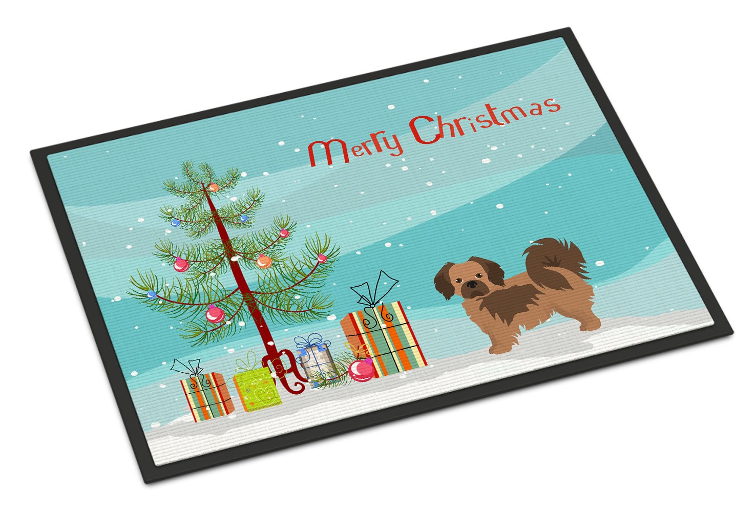 Tibetan Spaniel Christmas Tree Indoor or Outdoor Mat 24x36 CK3488JMAT by Caroline's Treasures