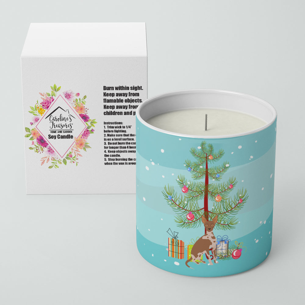 Tan Abyssinian or African Hairless Dog Christmas Tree 10 oz Decorative Soy Candle - the-store.com