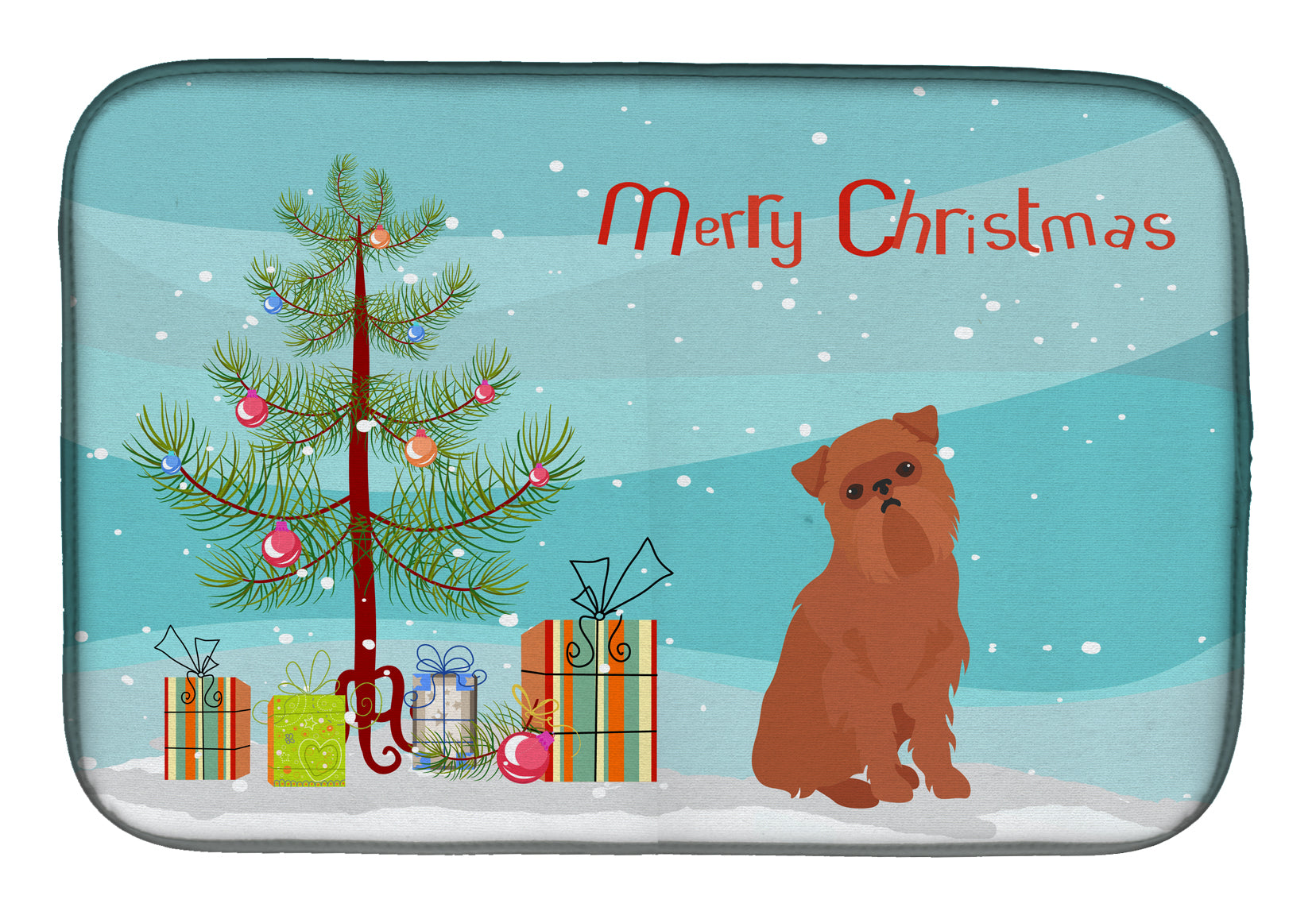 Brussels Griffon Christmas Tree Dish Drying Mat CK3494DDM  the-store.com.