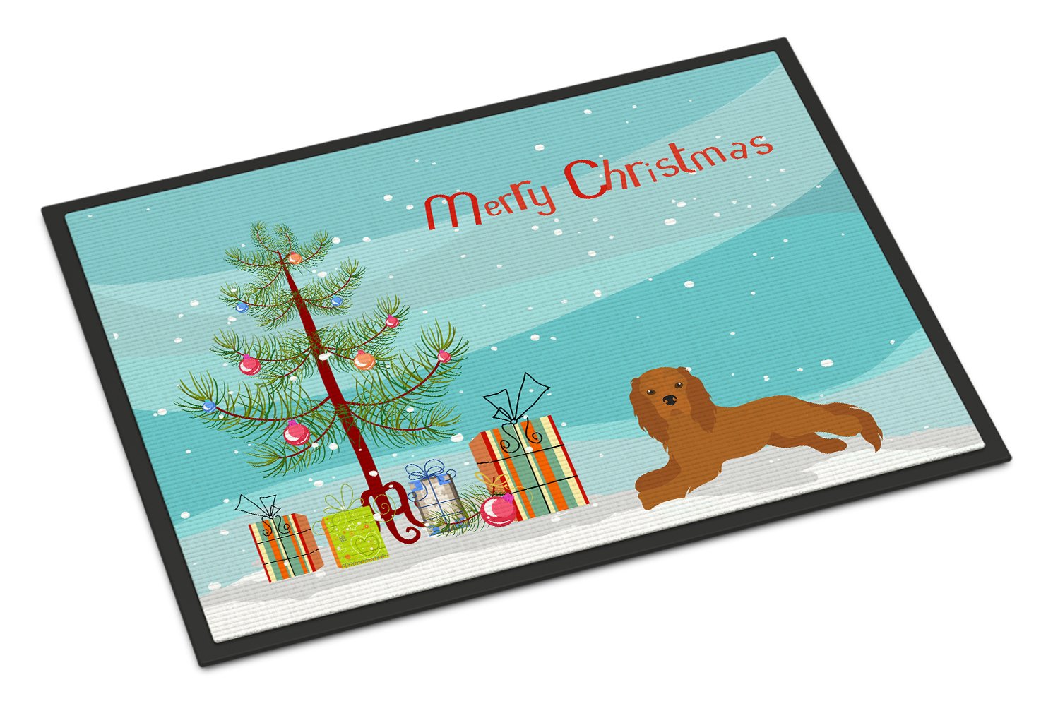 Ruby Cavalier King Charles Spaniel Christmas Tree Indoor or Outdoor Mat 24x36 CK3495JMAT by Caroline's Treasures