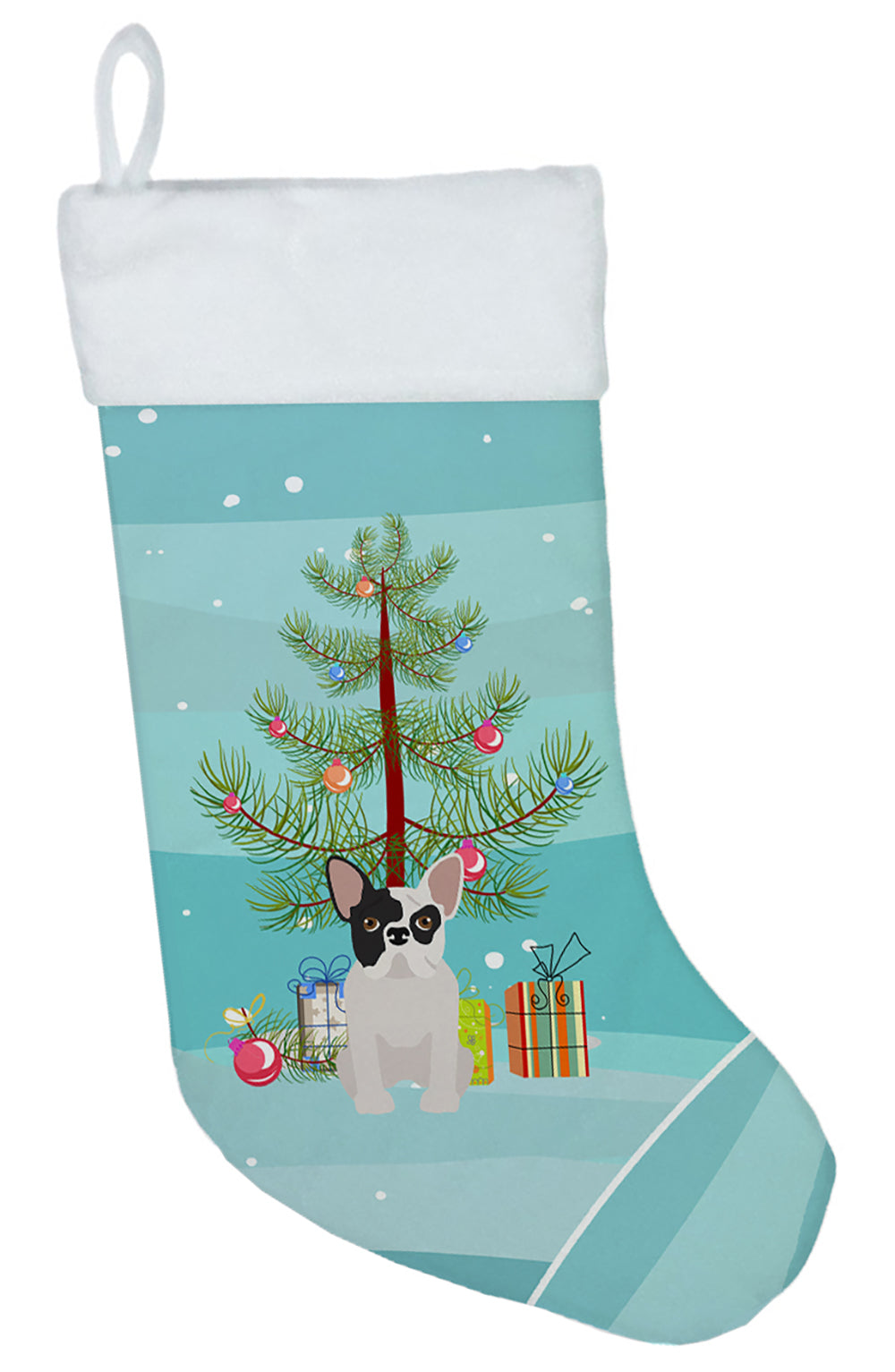 Black and White French Bulldog Christmas Tree Christmas Stocking CK3500CS  the-store.com.