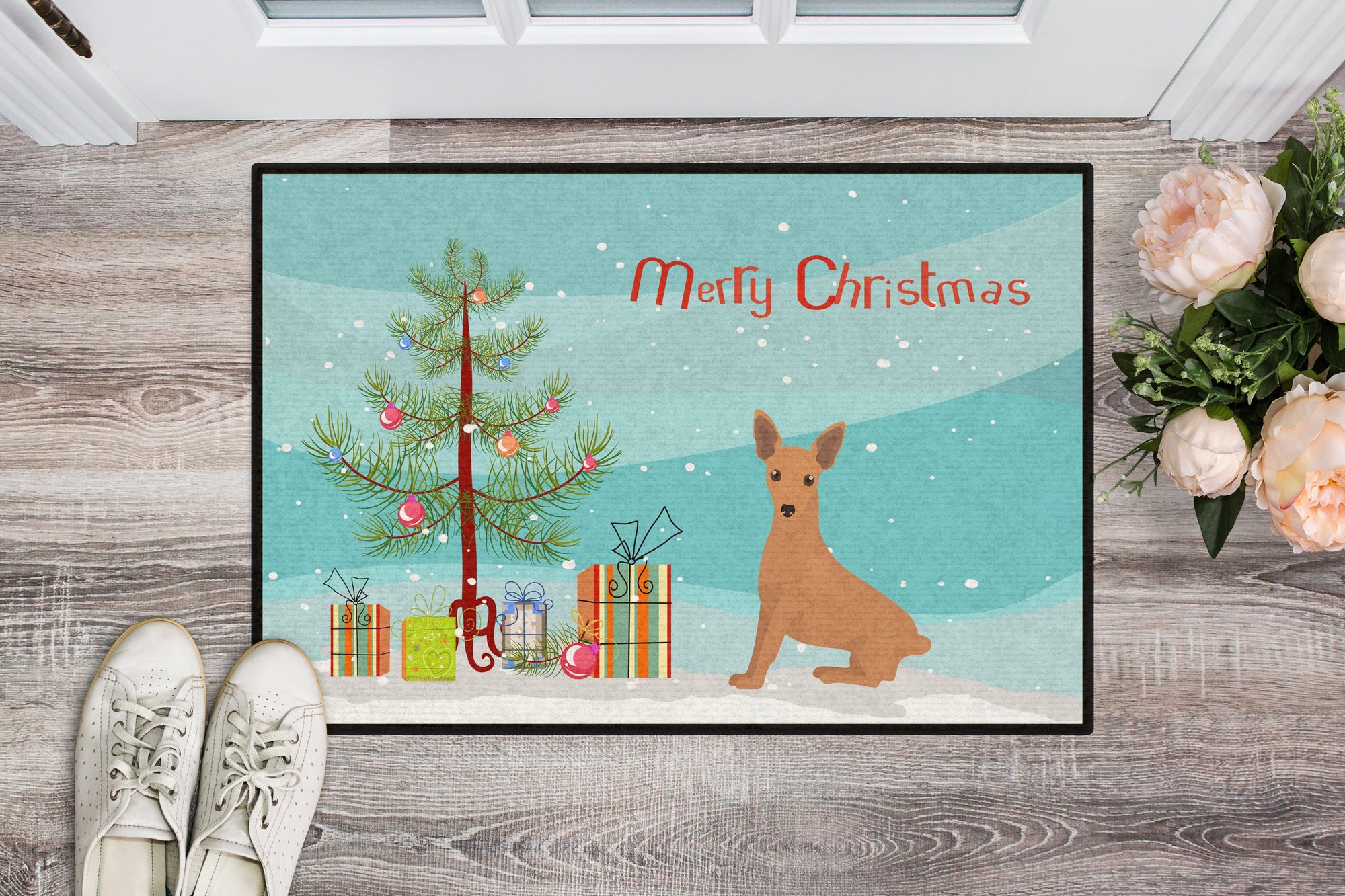 Miniature Pinscher Christmas Tree Indoor or Outdoor Mat 24x36 CK3503JMAT by Caroline's Treasures