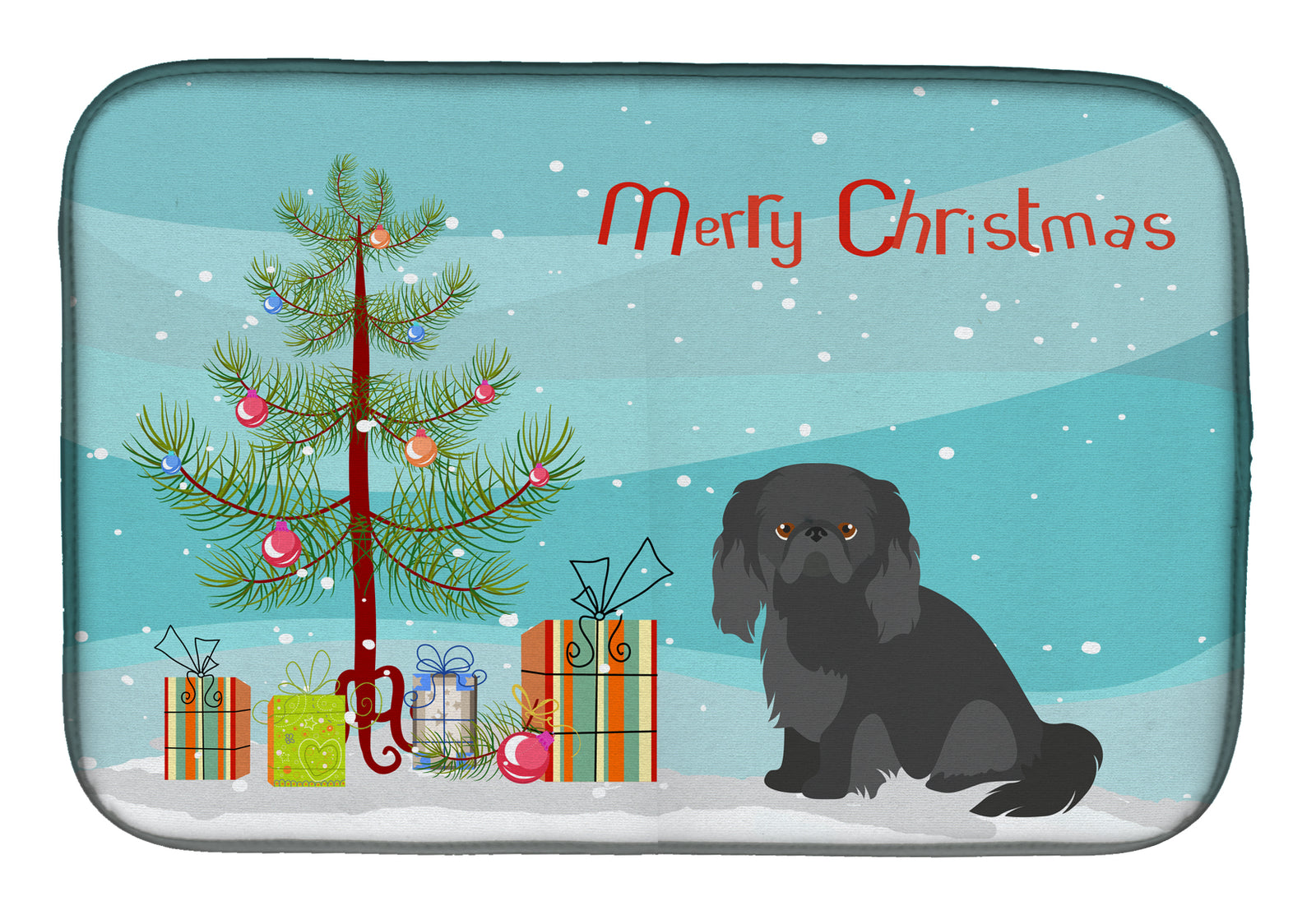 Pekingese Christmas Tree Dish Drying Mat CK3505DDM  the-store.com.