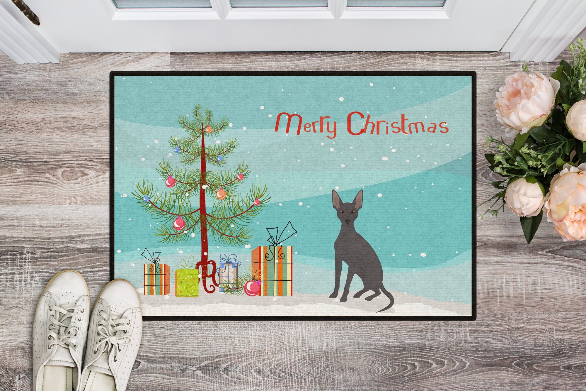 Peruvian Hairless Dog Christmas Tree Indoor or Outdoor Mat 24x36 CK3507JMAT by Caroline's Treasures