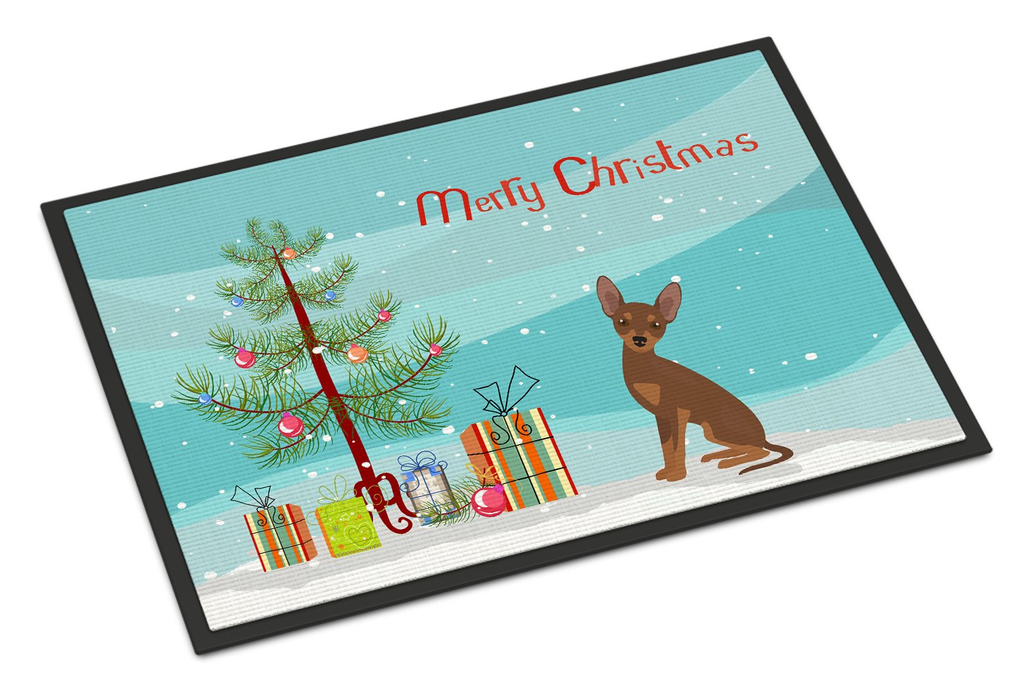 Brown Prague Ratter Christmas Tree Indoor or Outdoor Mat 24x36 CK3508JMAT by Caroline's Treasures