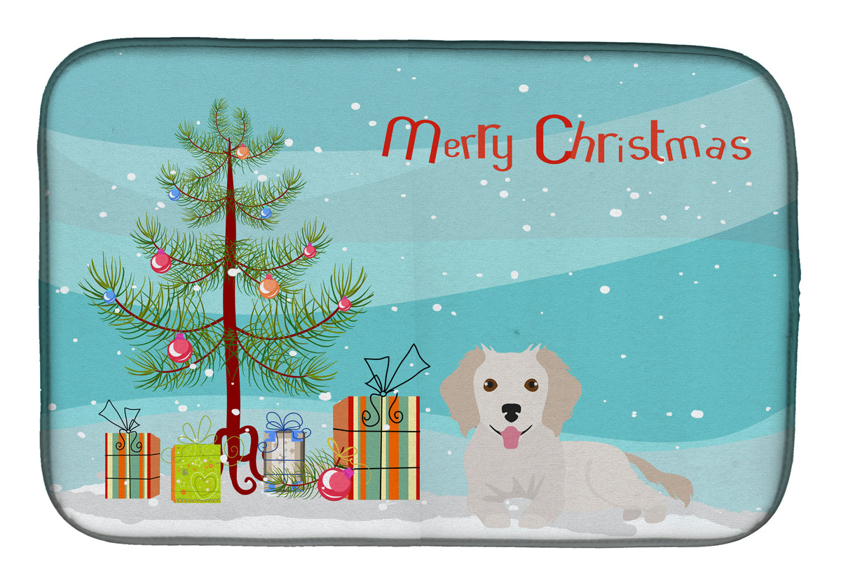 Small Greek Domestic Dog Kokoni #2 Christmas Tree Dish Drying Mat CK3510DDM  the-store.com.