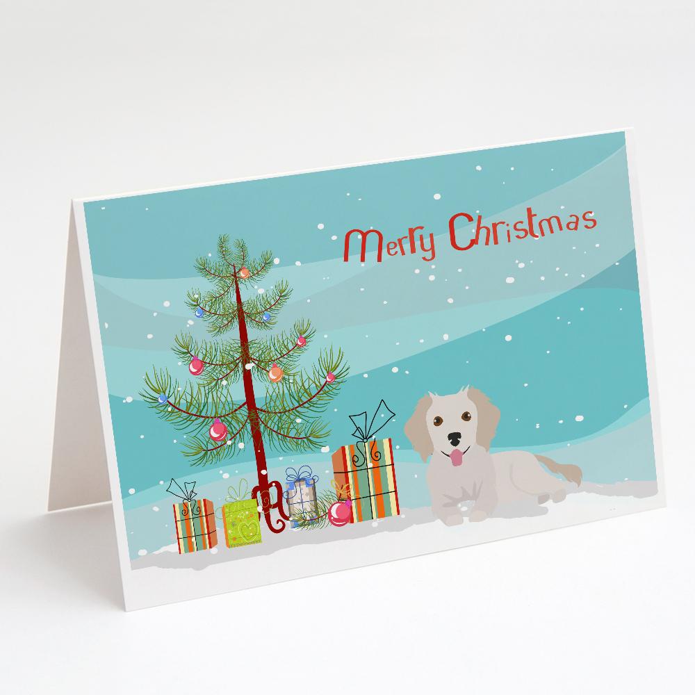 Buy this Small Greek Domestic Dog Kokoni #2 Christmas Tree Greeting Cards and Envelopes Pack of 8