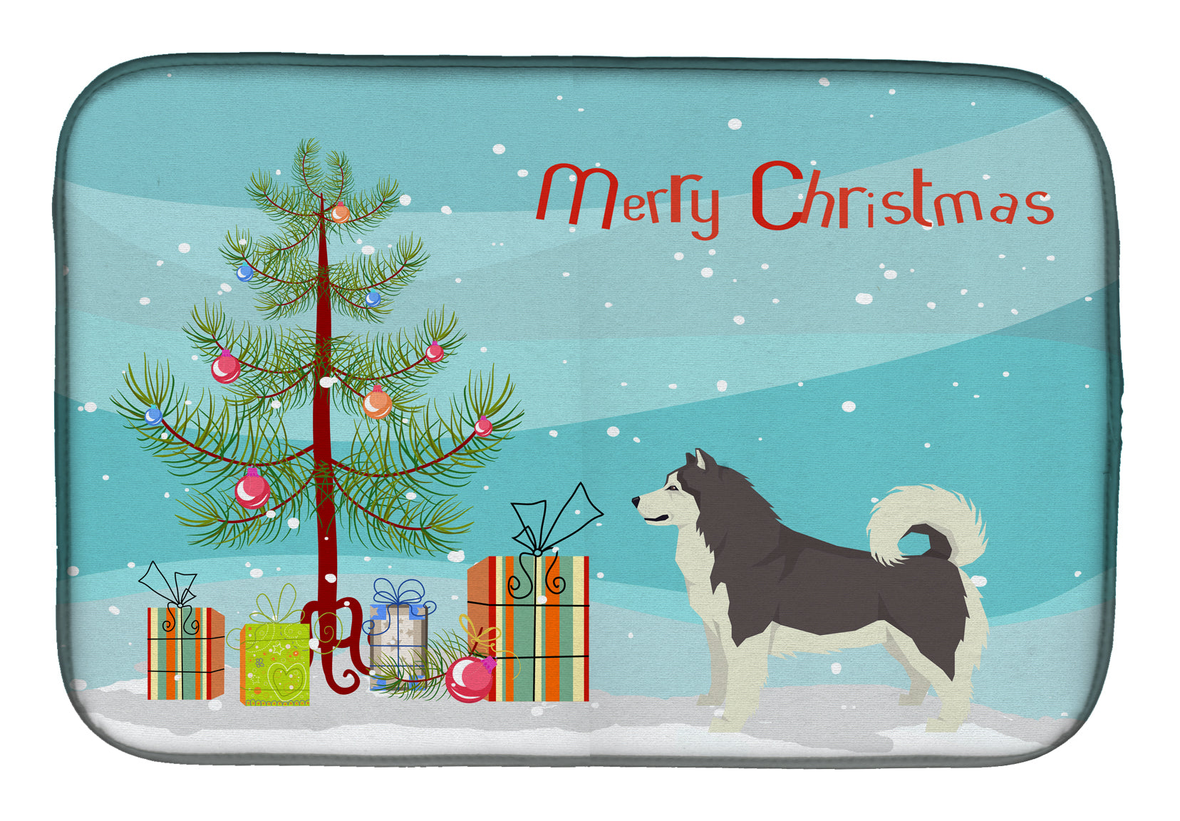 Alaskan Malamute Christmas Tree Dish Drying Mat CK3513DDM  the-store.com.