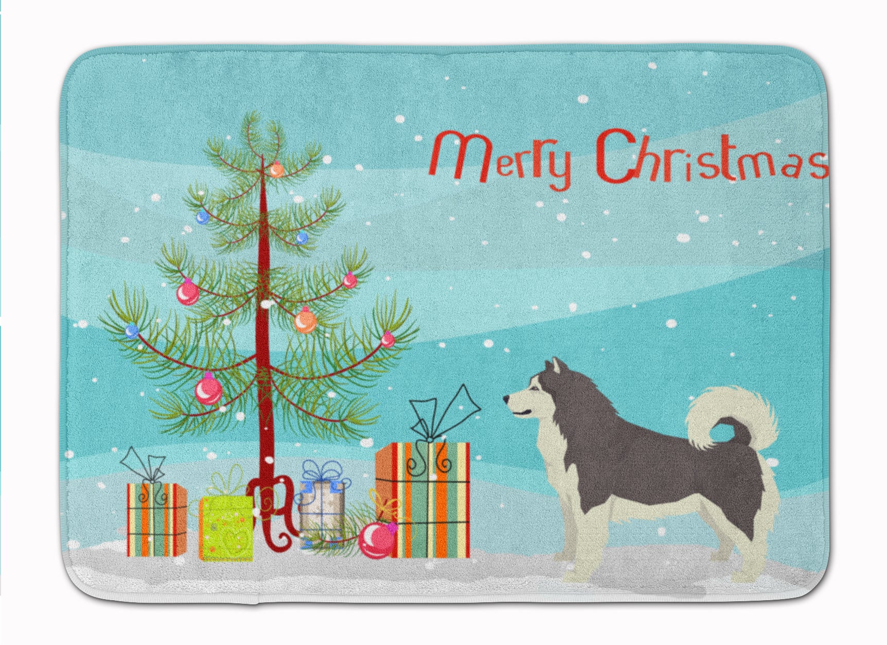 Alaskan Malamute Christmas Tree Machine Washable Memory Foam Mat CK3513RUG - the-store.com