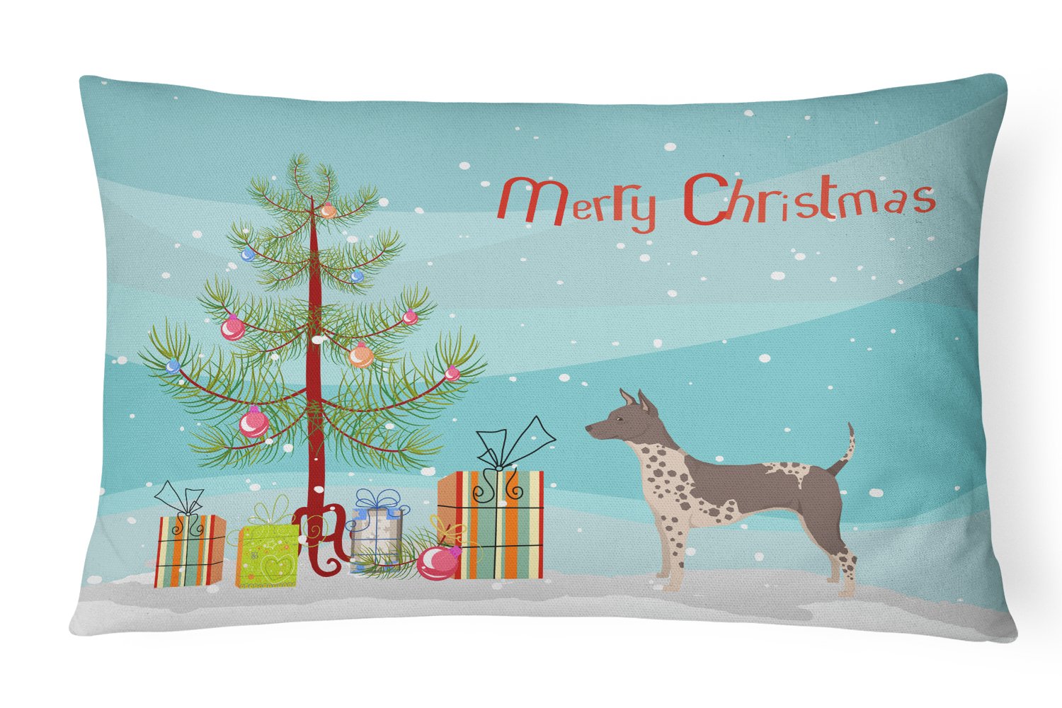 American Hairless Terrier Christmas Tree Canvas Fabric Decorative Pillow CK3514PW1216 by Caroline's Treasures