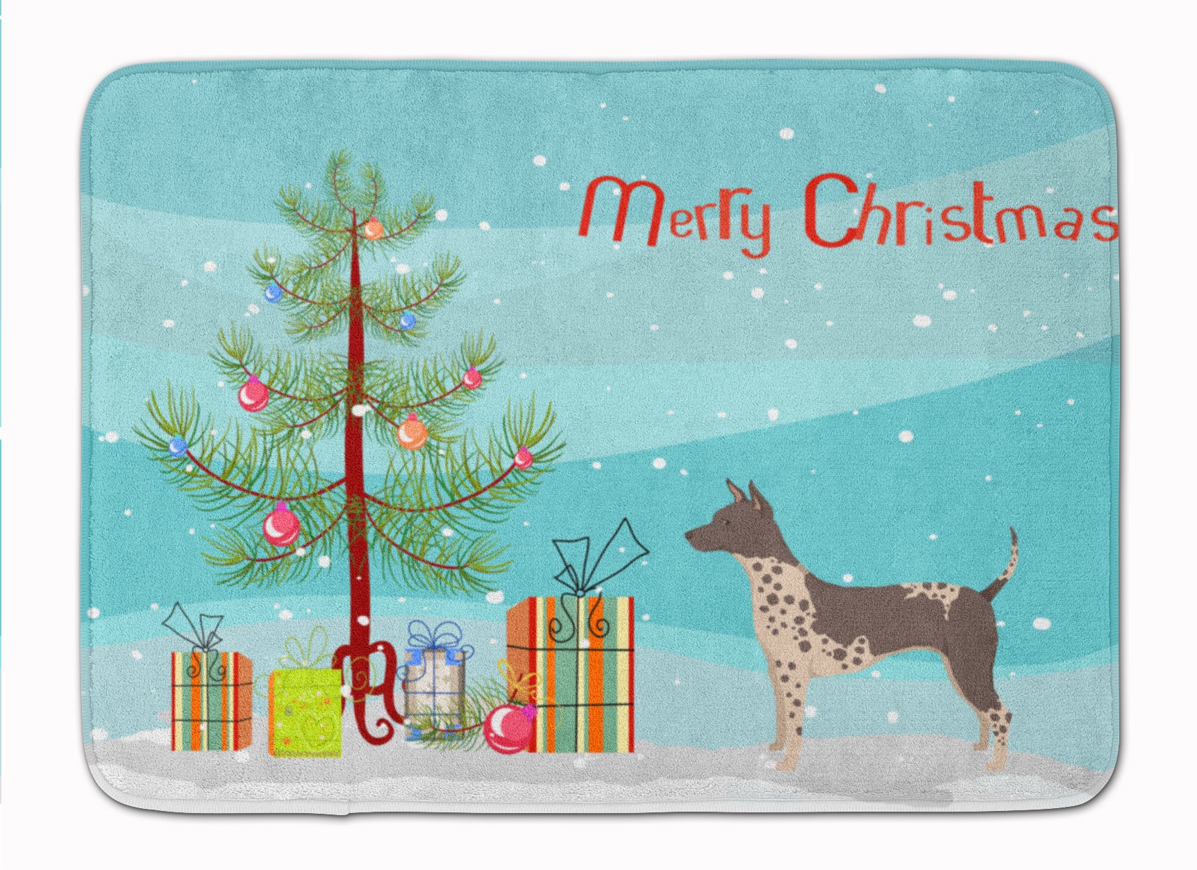 American Hairless Terrier Christmas Tree Machine Washable Memory Foam Mat CK3514RUG - the-store.com