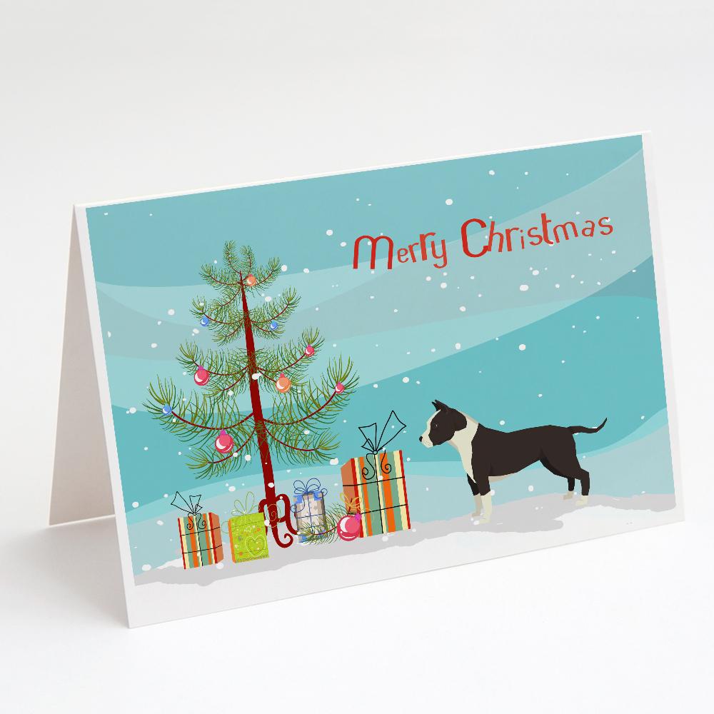 Buy this American Staffordshire Terrier Christmas Tree Greeting Cards and Envelopes Pack of 8