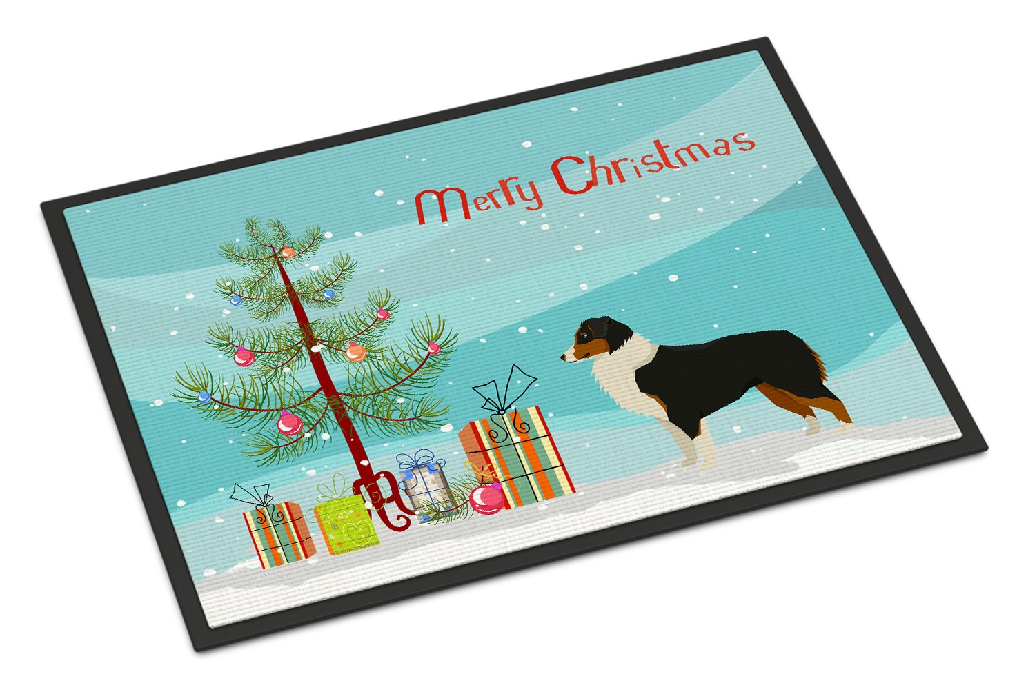 Australian Shepherd Christmas Tree Indoor or Outdoor Mat 24x36 CK3516JMAT by Caroline's Treasures