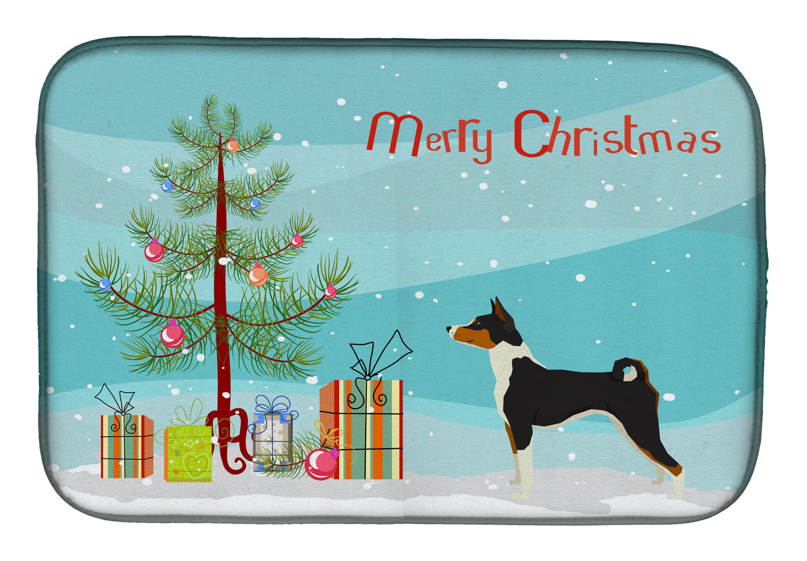 Basenji Christmas Tree Dish Drying Mat CK3517DDM  the-store.com.