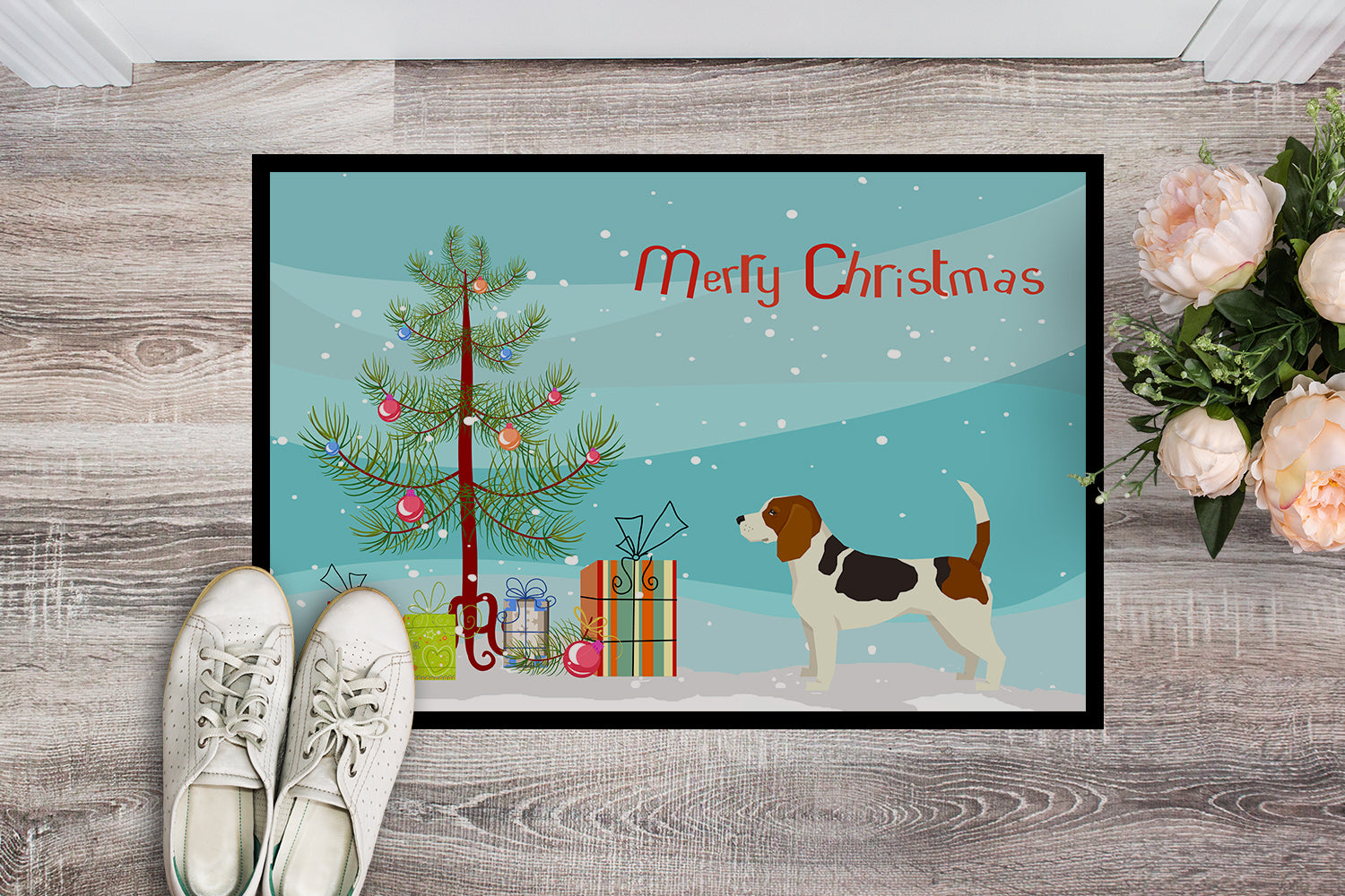 Beagle Christmas Tree Indoor or Outdoor Mat 18x27 CK3519MAT - the-store.com