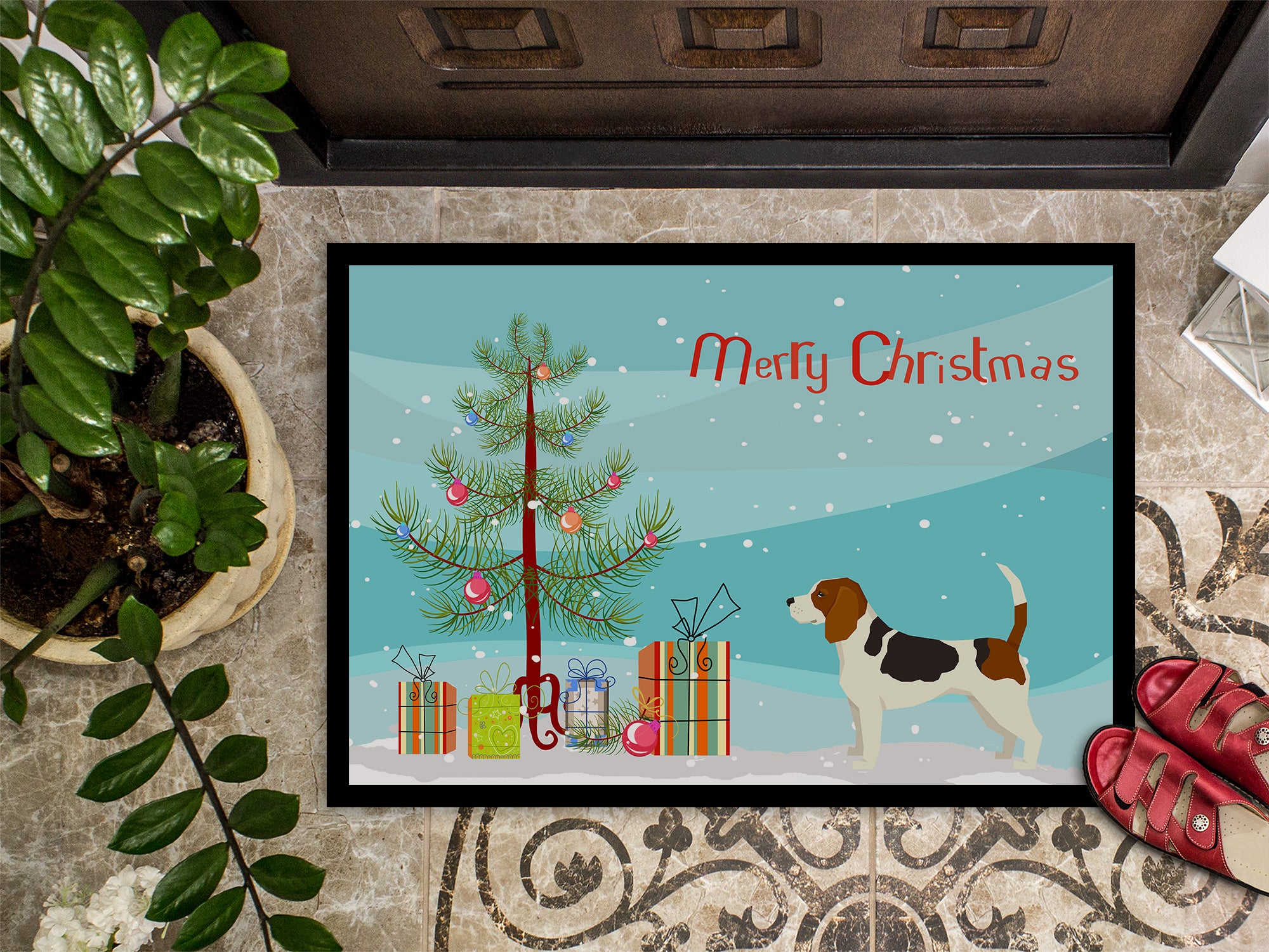 Beagle Christmas Tree Indoor or Outdoor Mat 18x27 CK3519MAT - the-store.com