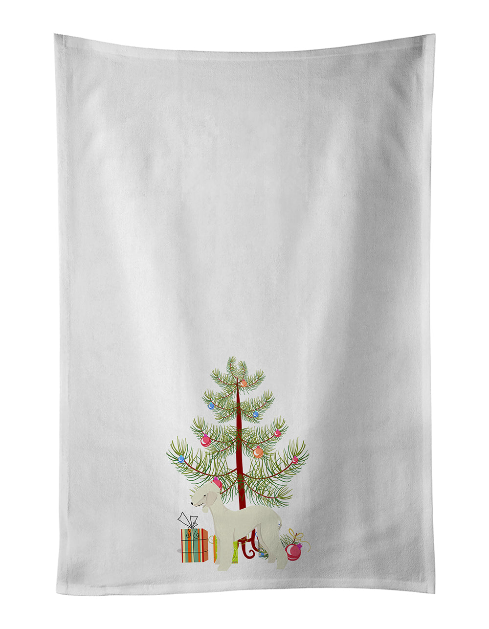 Buy this Bedlington Terrier Christmas Tree White Kitchen Towel Set of 2