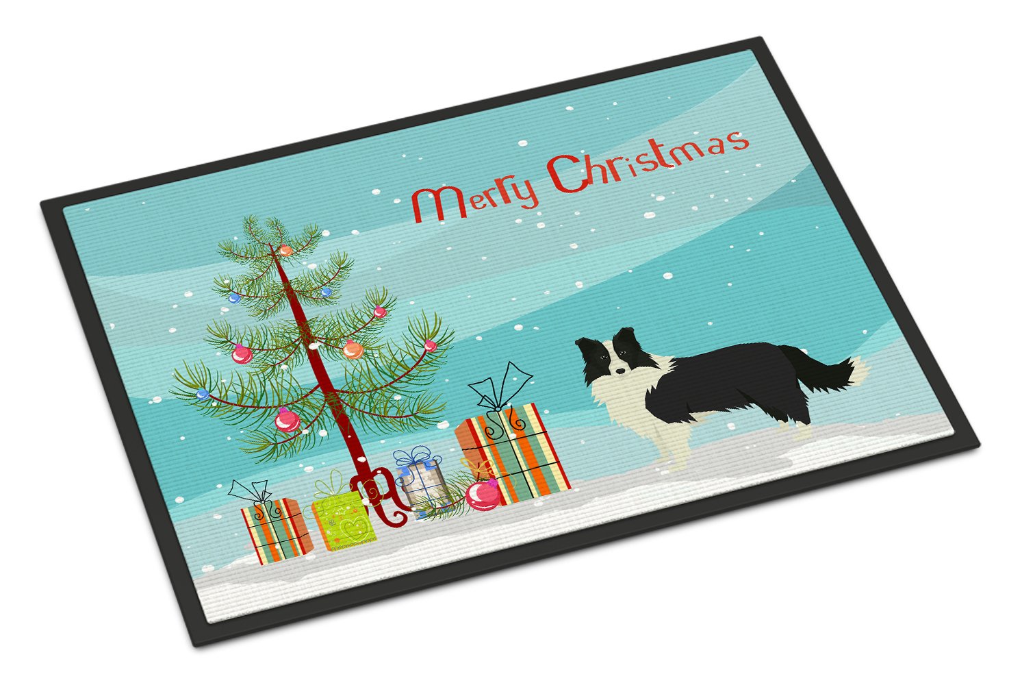 Border Collie Christmas Tree Indoor or Outdoor Mat 24x36 CK3522JMAT by Caroline's Treasures