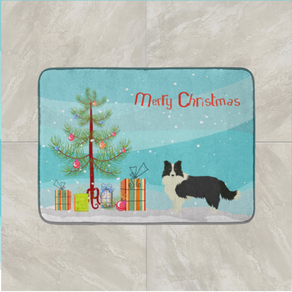 Border Collie Christmas Tree Machine Washable Memory Foam Mat CK3522RUG - the-store.com