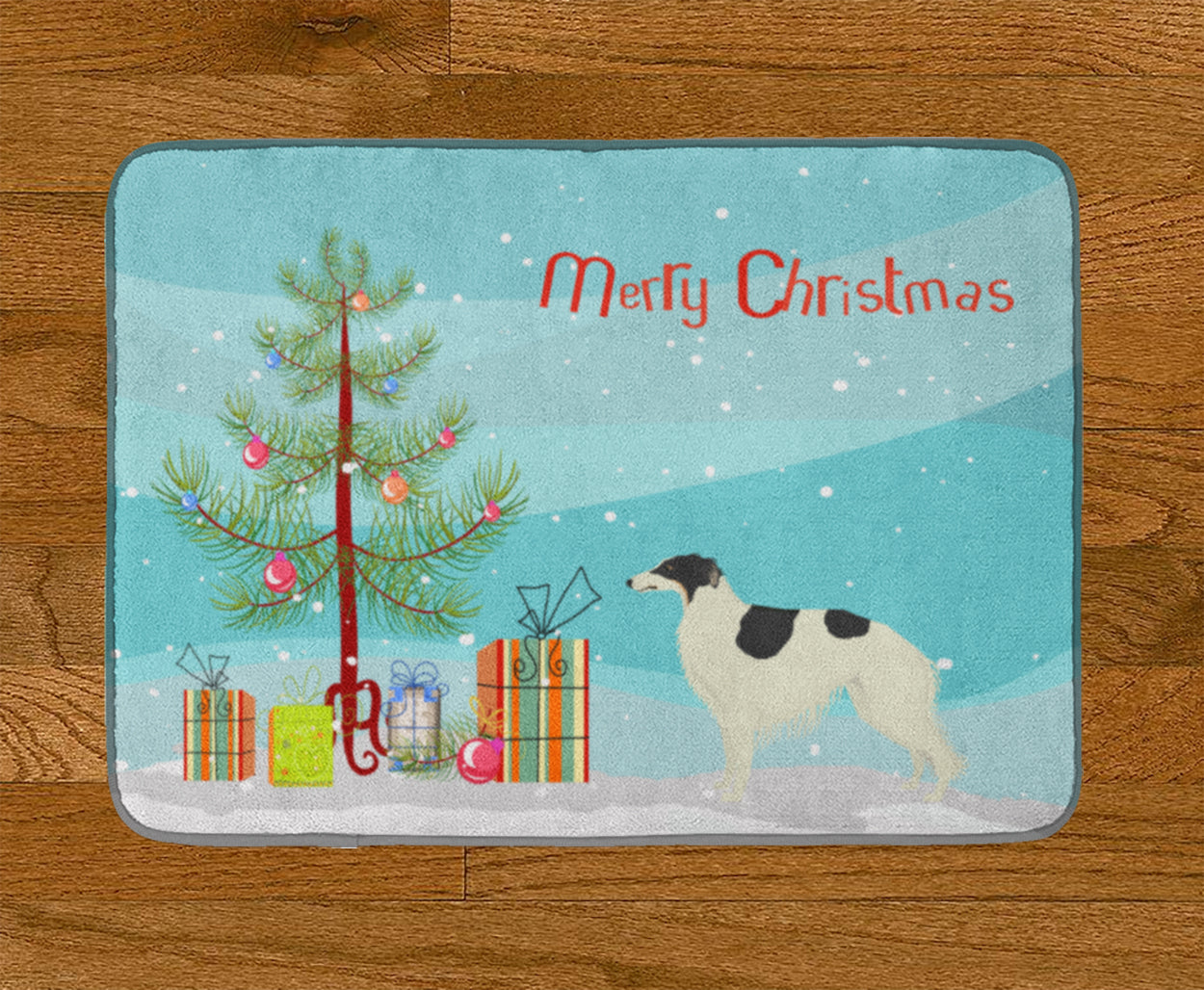 Borzoi Christmas Tree Machine Washable Memory Foam Mat CK3524RUG - the-store.com