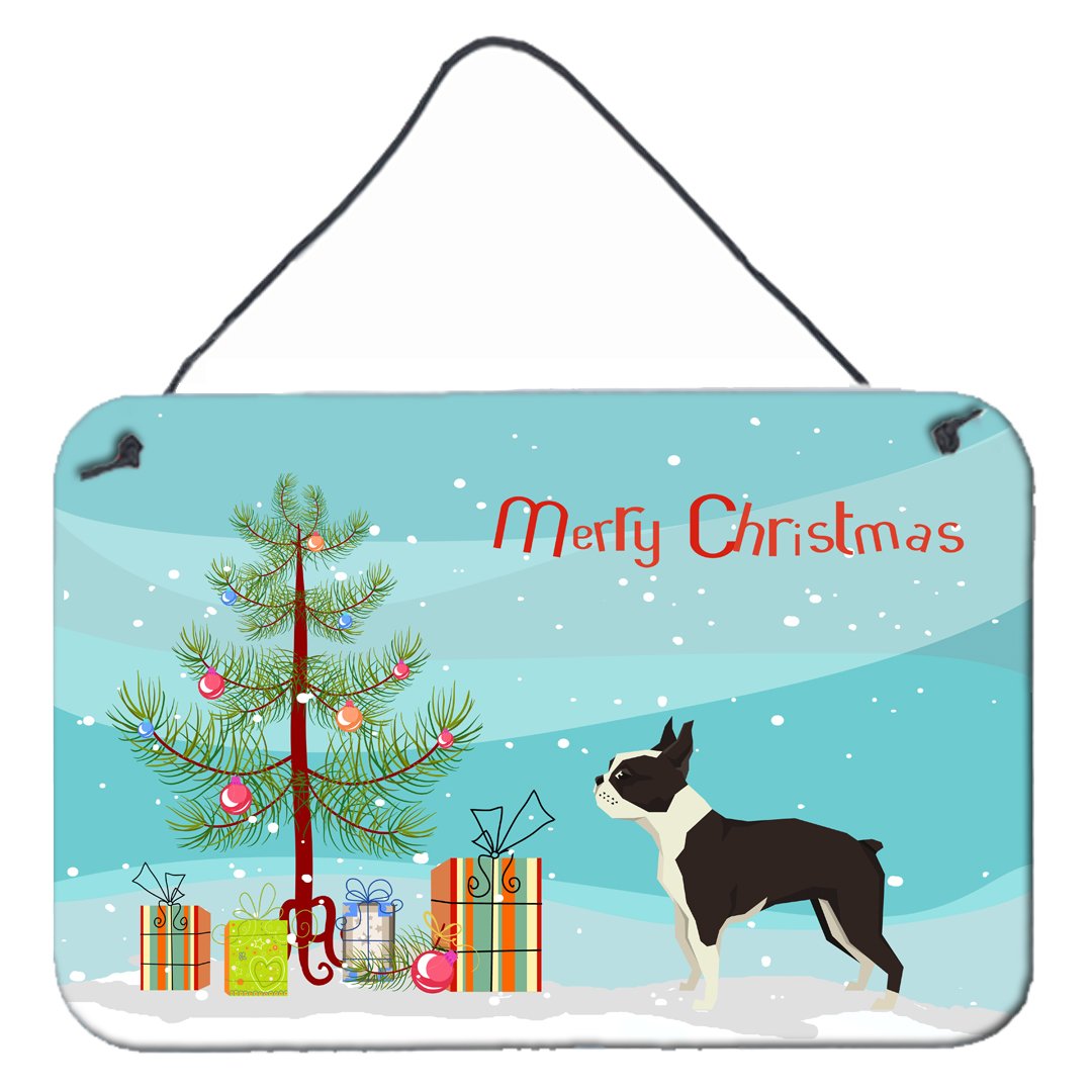 Boston Terrier Christmas Tree Wall or Door Hanging Prints CK3525DS812 by Caroline&#39;s Treasures