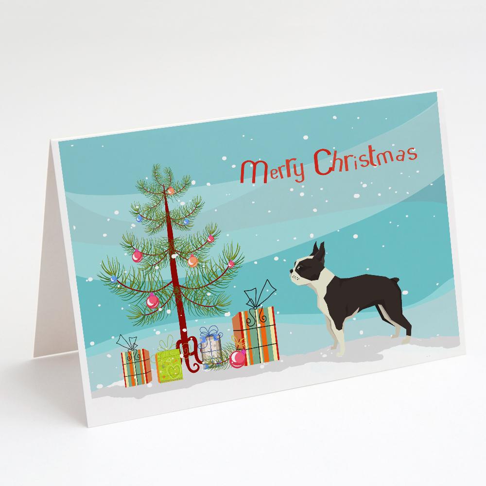 Buy this Boston Terrier Christmas Tree Greeting Cards and Envelopes Pack of 8