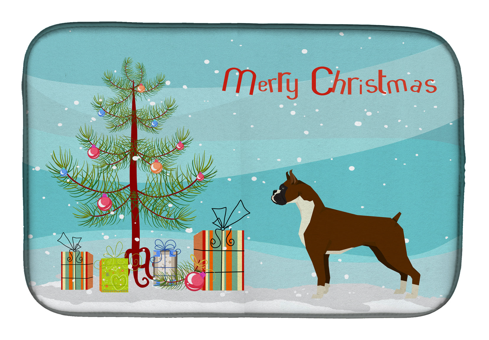 Boxer Christmas Tree Dish Drying Mat CK3526DDM  the-store.com.