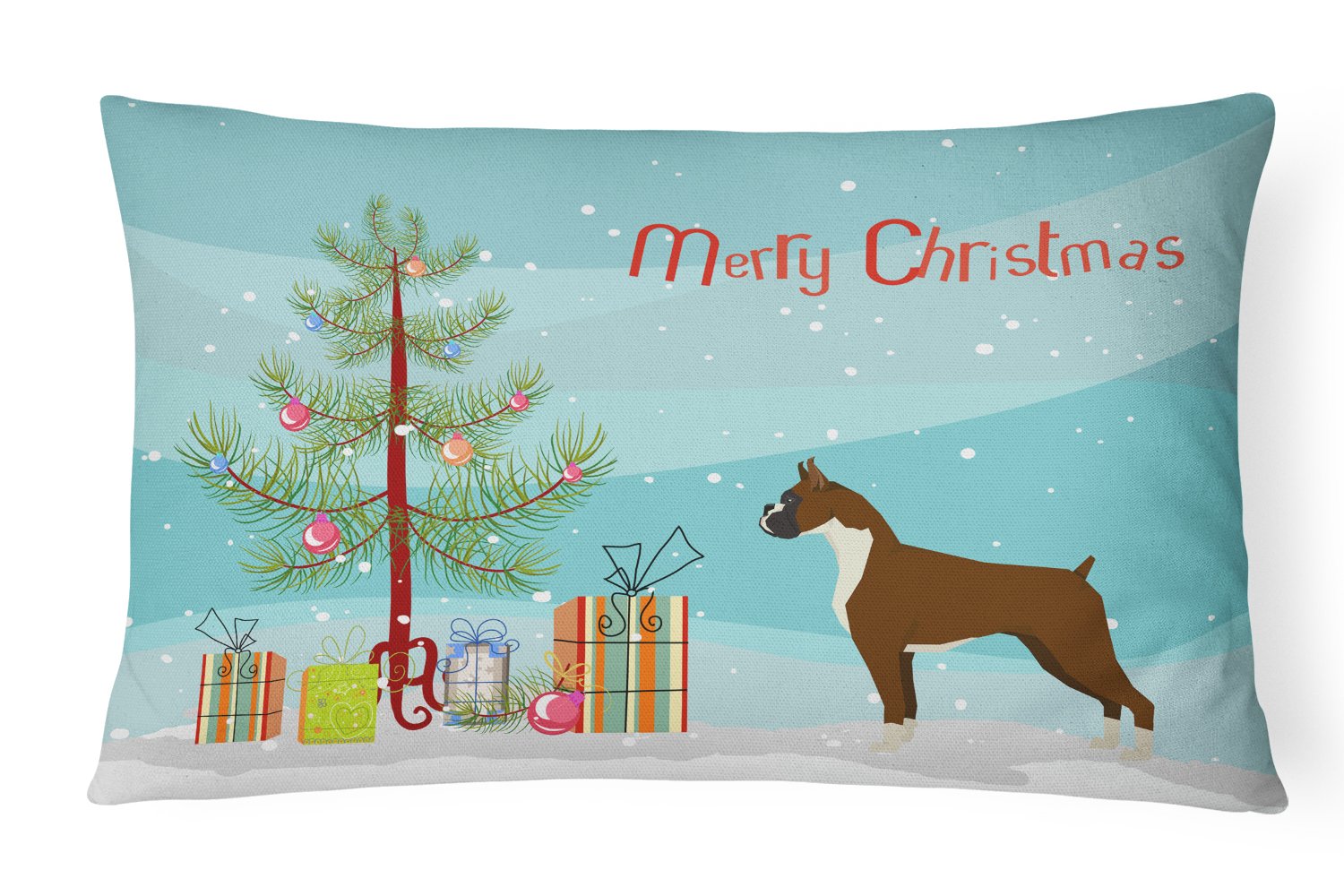 Boxer Christmas Tree Canvas Fabric Decorative Pillow CK3526PW1216 by Caroline's Treasures