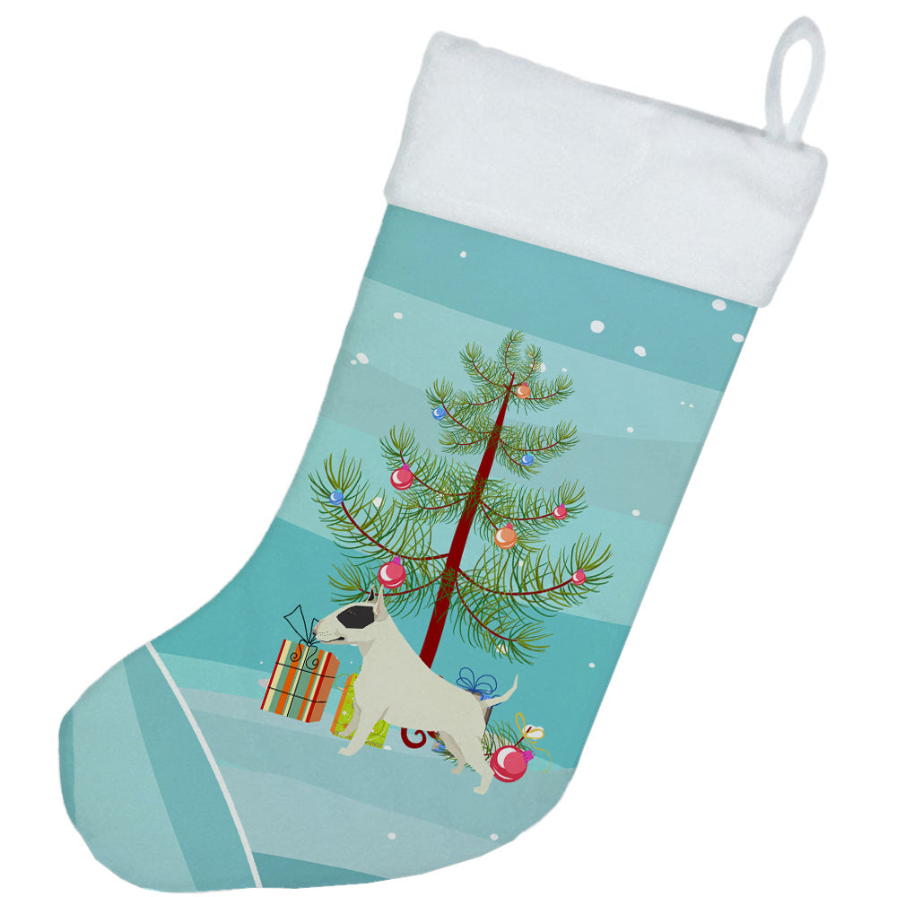 Black and White Bull Terrier Christmas Tree Christmas Stocking CK3527CS  the-store.com.