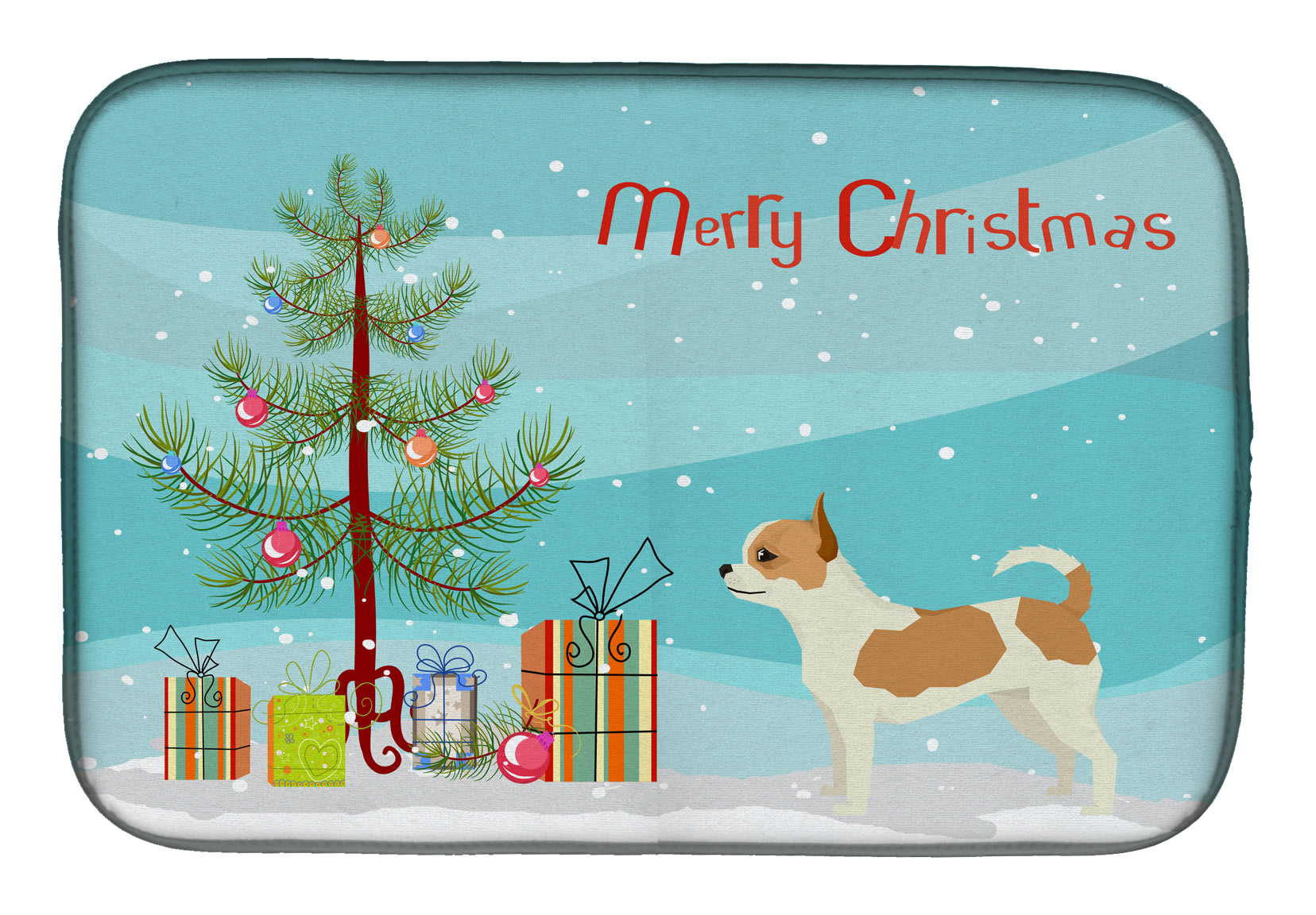 Chihuahua Christmas Tree Dish Drying Mat CK3530DDM  the-store.com.