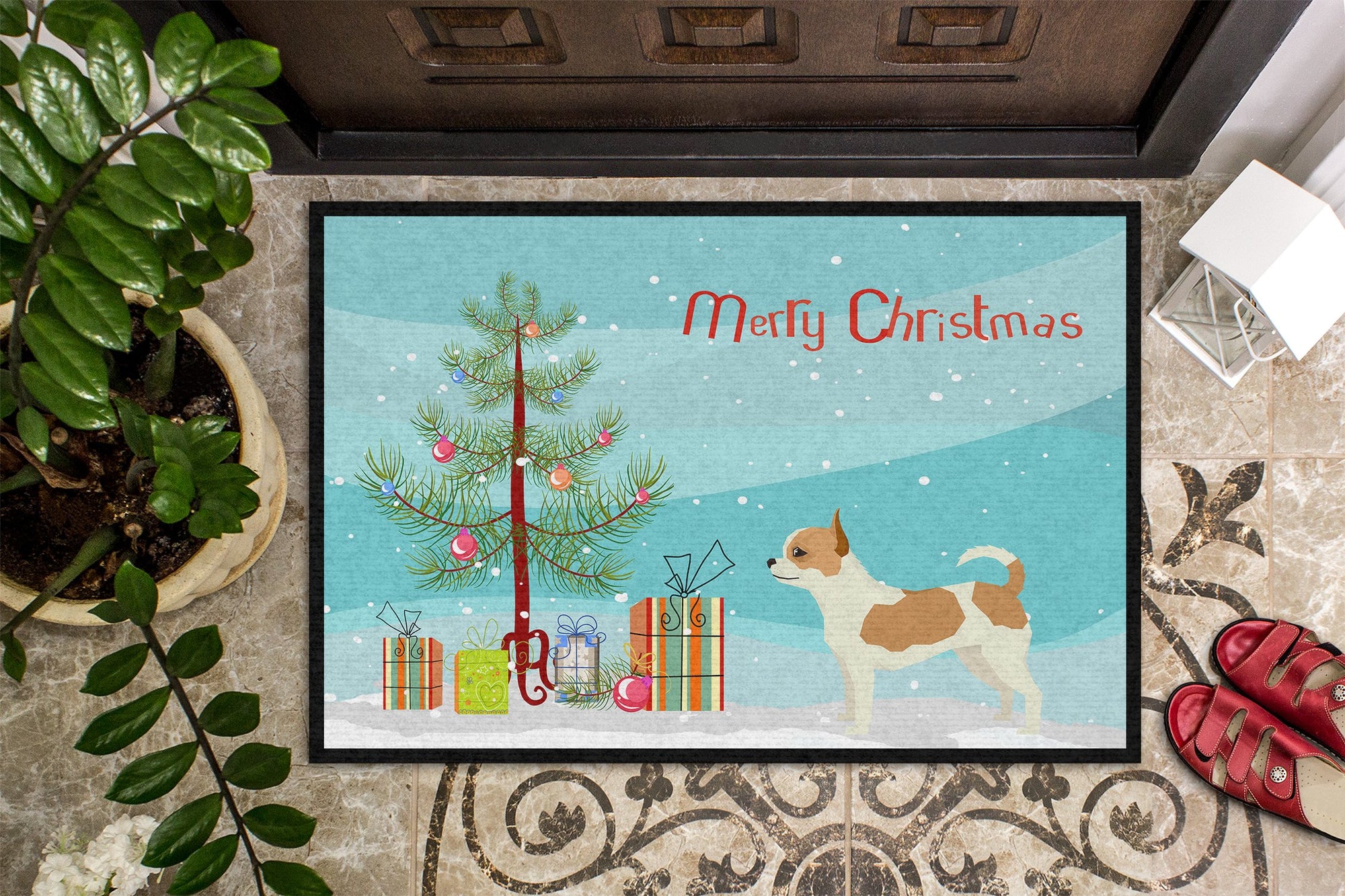 Chihuahua Christmas Tree Indoor or Outdoor Mat 24x36 CK3530JMAT by Caroline's Treasures