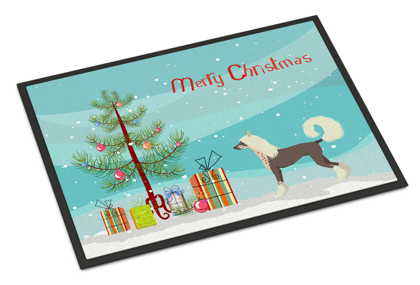 Chinese Crested Christmas Tree Indoor or Outdoor Mat 18x27 CK3531MAT - the-store.com