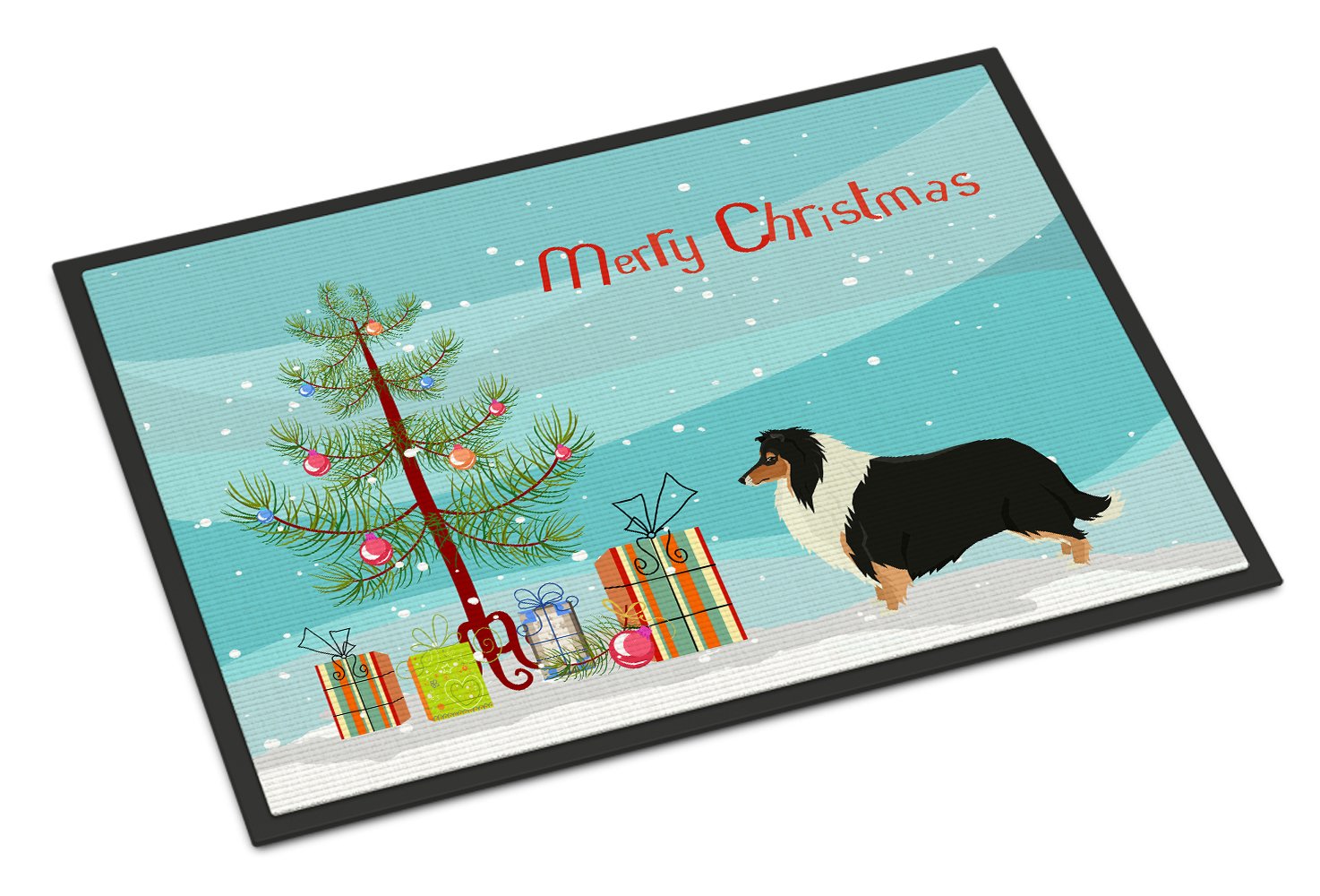 Collie Christmas Tree Indoor or Outdoor Mat 24x36 CK3532JMAT by Caroline's Treasures