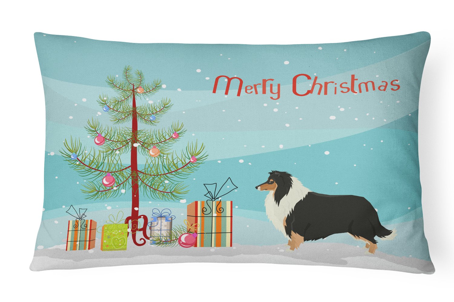 Collie Christmas Tree Canvas Fabric Decorative Pillow CK3532PW1216 by Caroline's Treasures