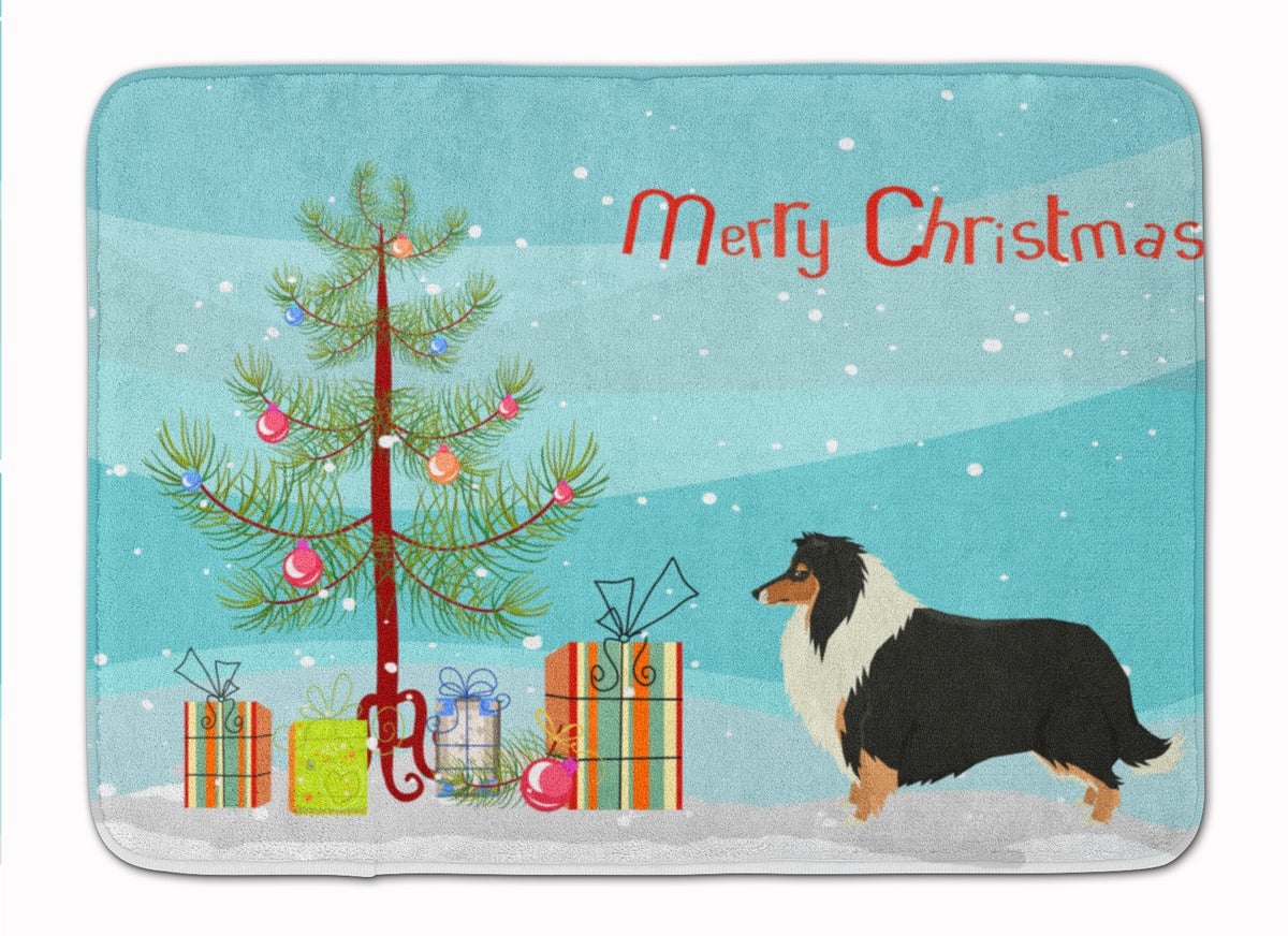 Collie Christmas Tree Machine Washable Memory Foam Mat CK3532RUG - the-store.com