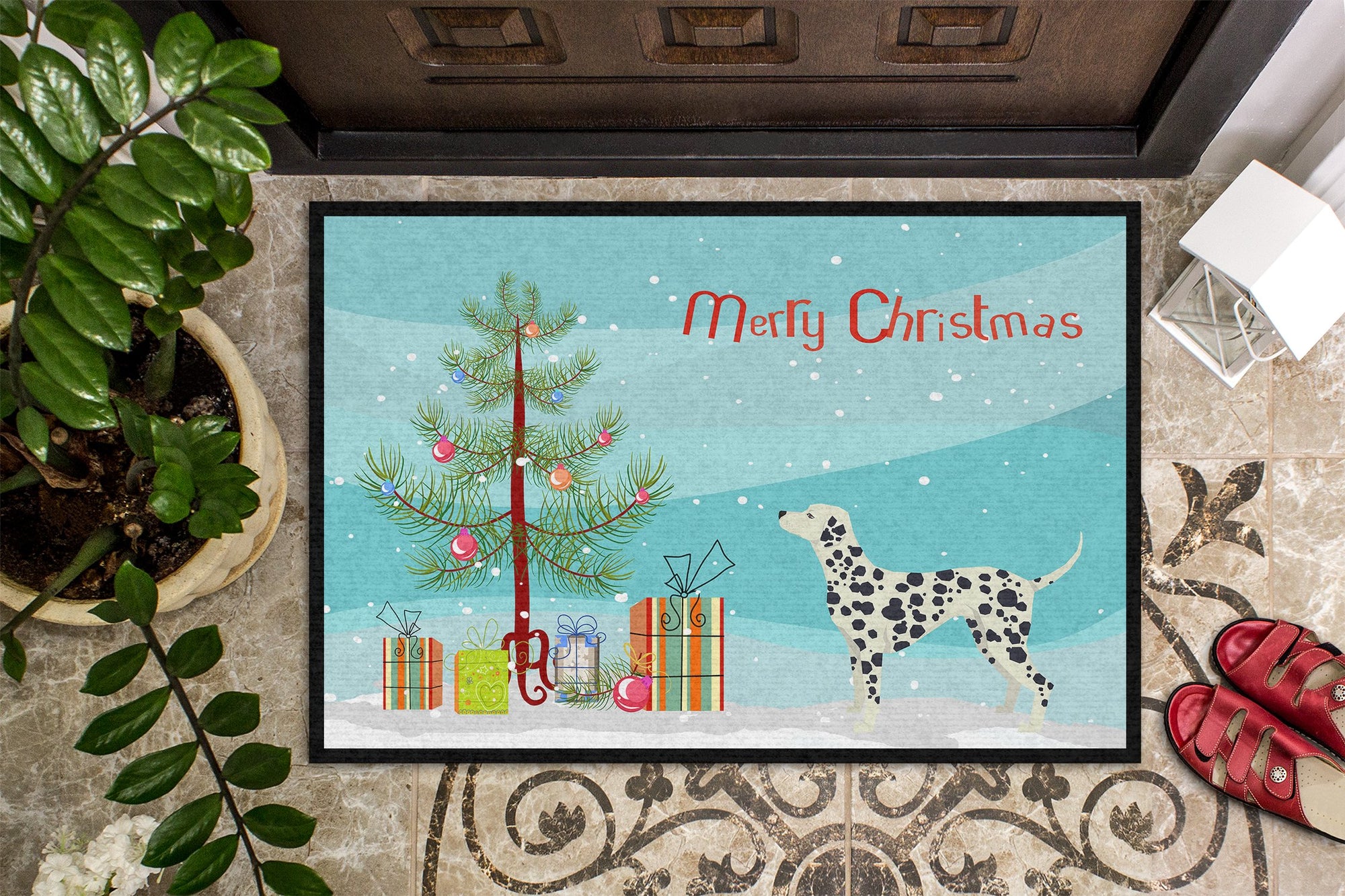 Dalmatian Christmas Tree Indoor or Outdoor Mat 24x36 CK3534JMAT by Caroline's Treasures