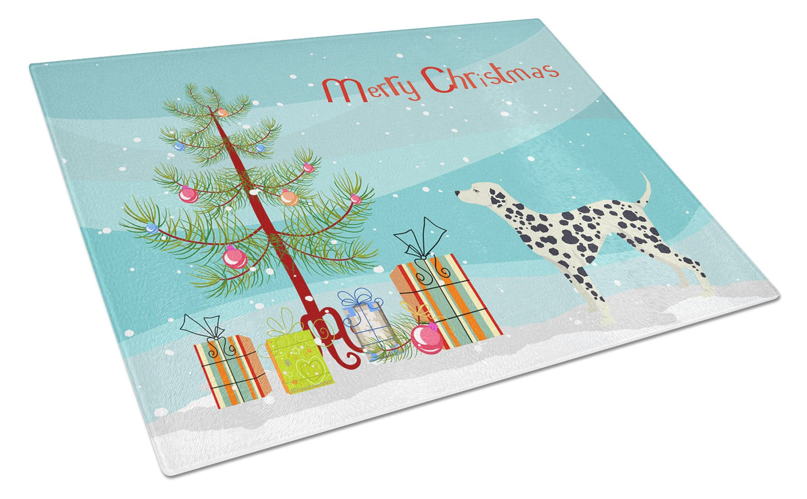 Dalmatian Christmas Tree Glass Cutting Board Large CK3534LCB by Caroline's Treasures