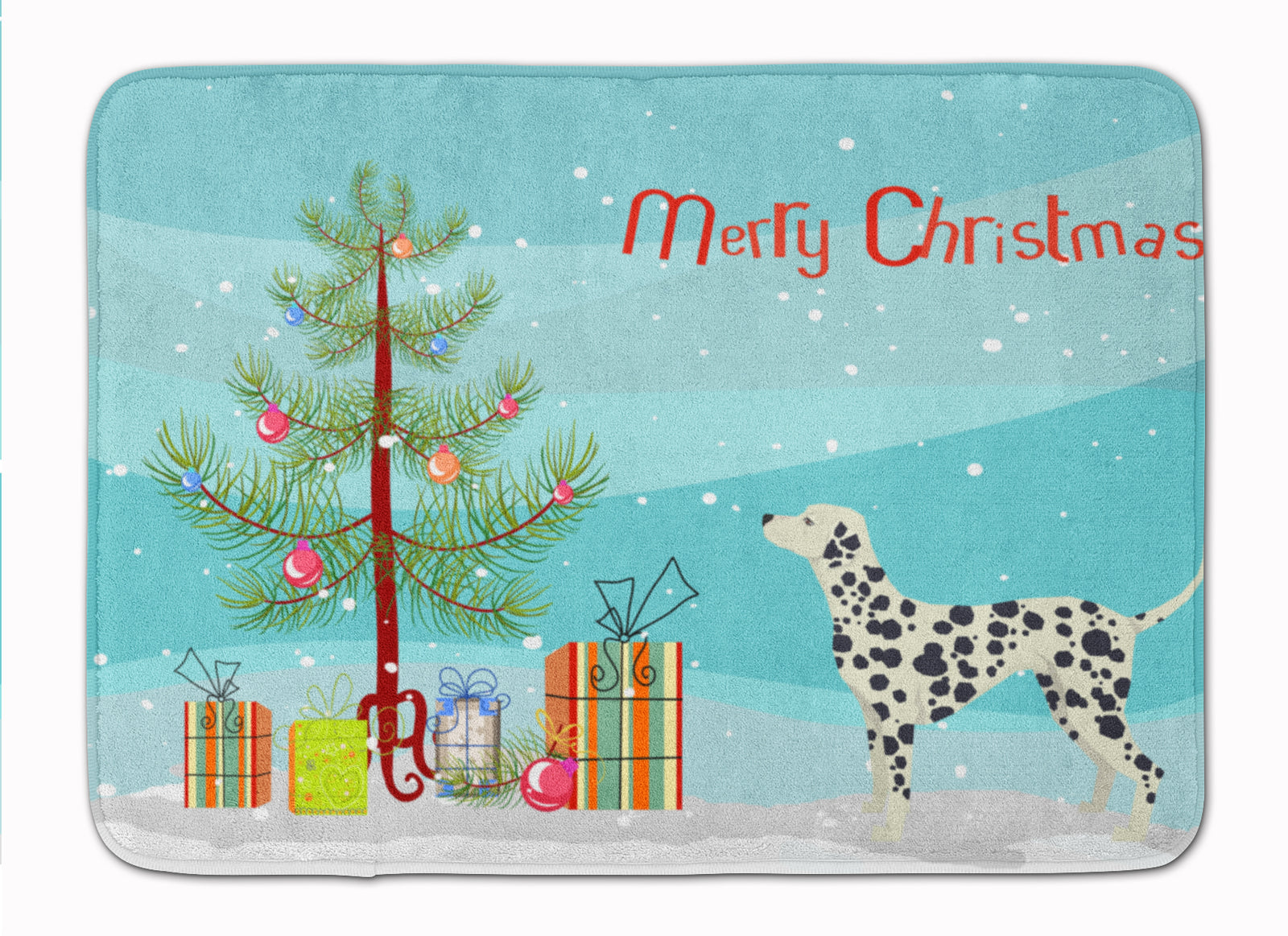 Dalmatian Christmas Tree Machine Washable Memory Foam Mat CK3534RUG - the-store.com