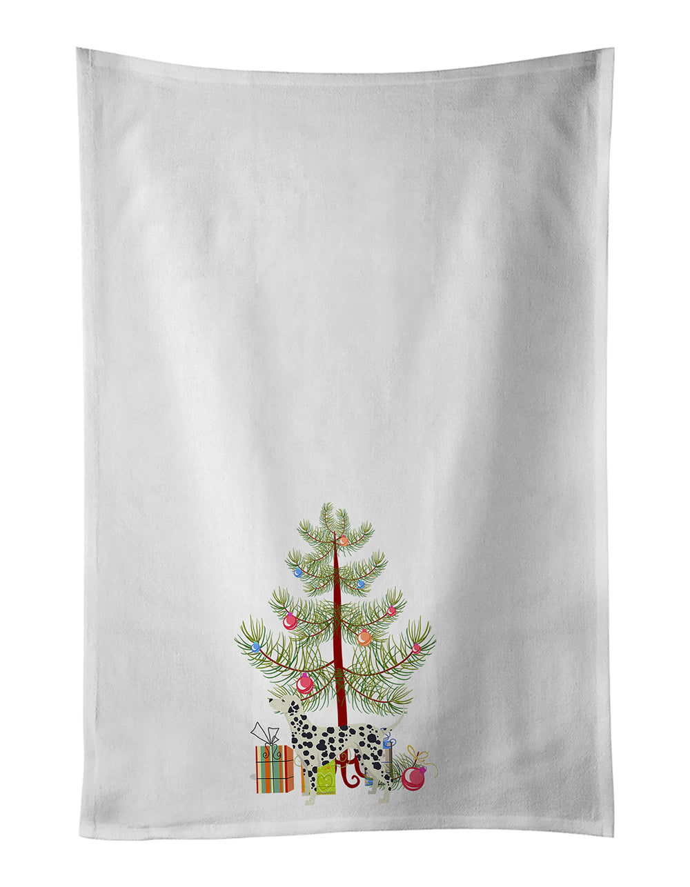 Buy this Dalmatian Christmas Tree White Kitchen Towel Set of 2