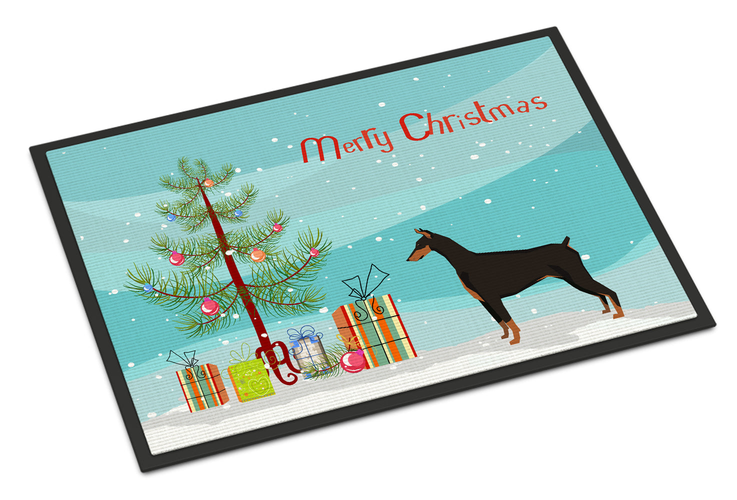 Doberman Pinscher Christmas Tree Indoor or Outdoor Mat 18x27 CK3535MAT - the-store.com