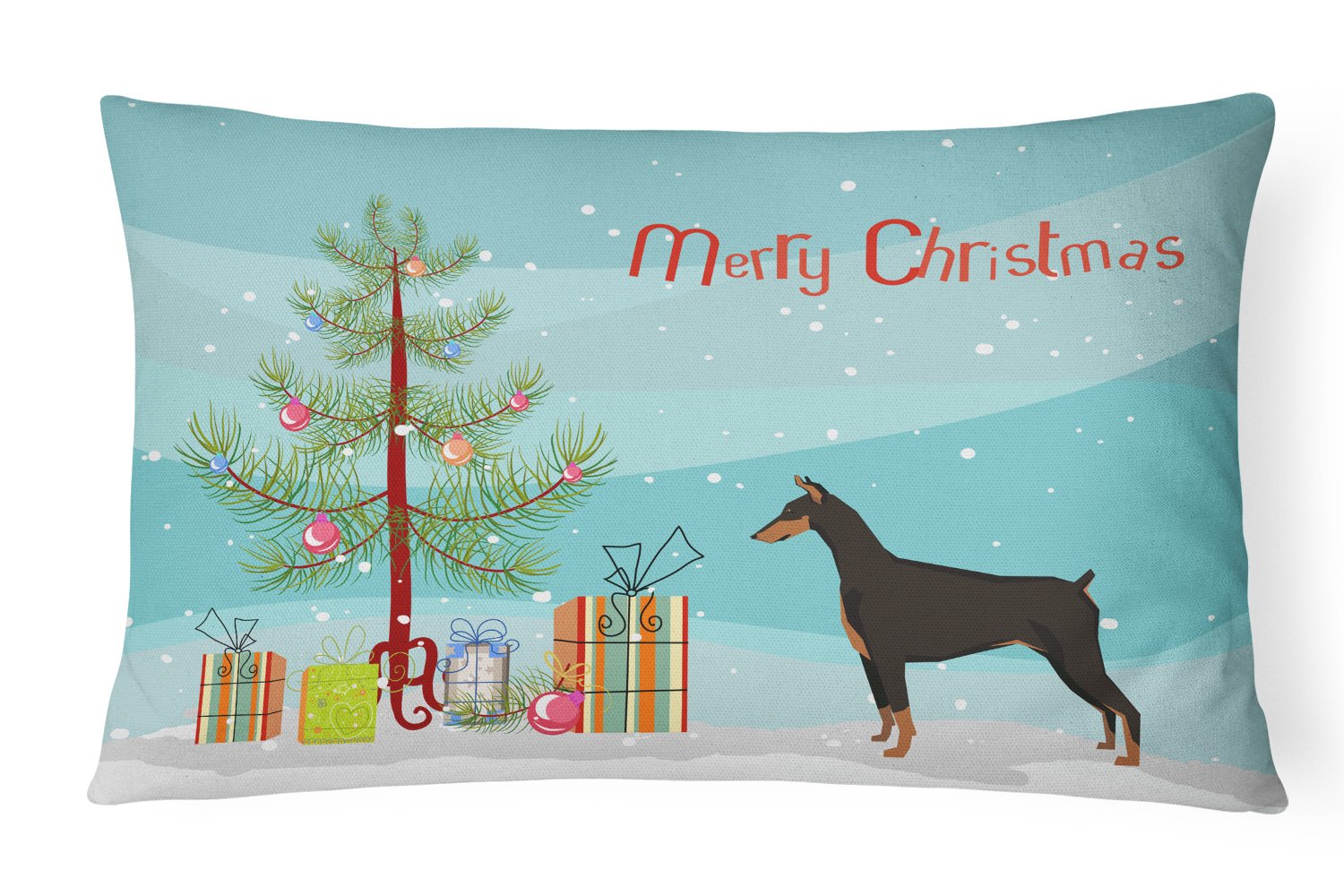 Doberman Pinscher Christmas Tree Canvas Fabric Decorative Pillow CK3535PW1216 by Caroline's Treasures