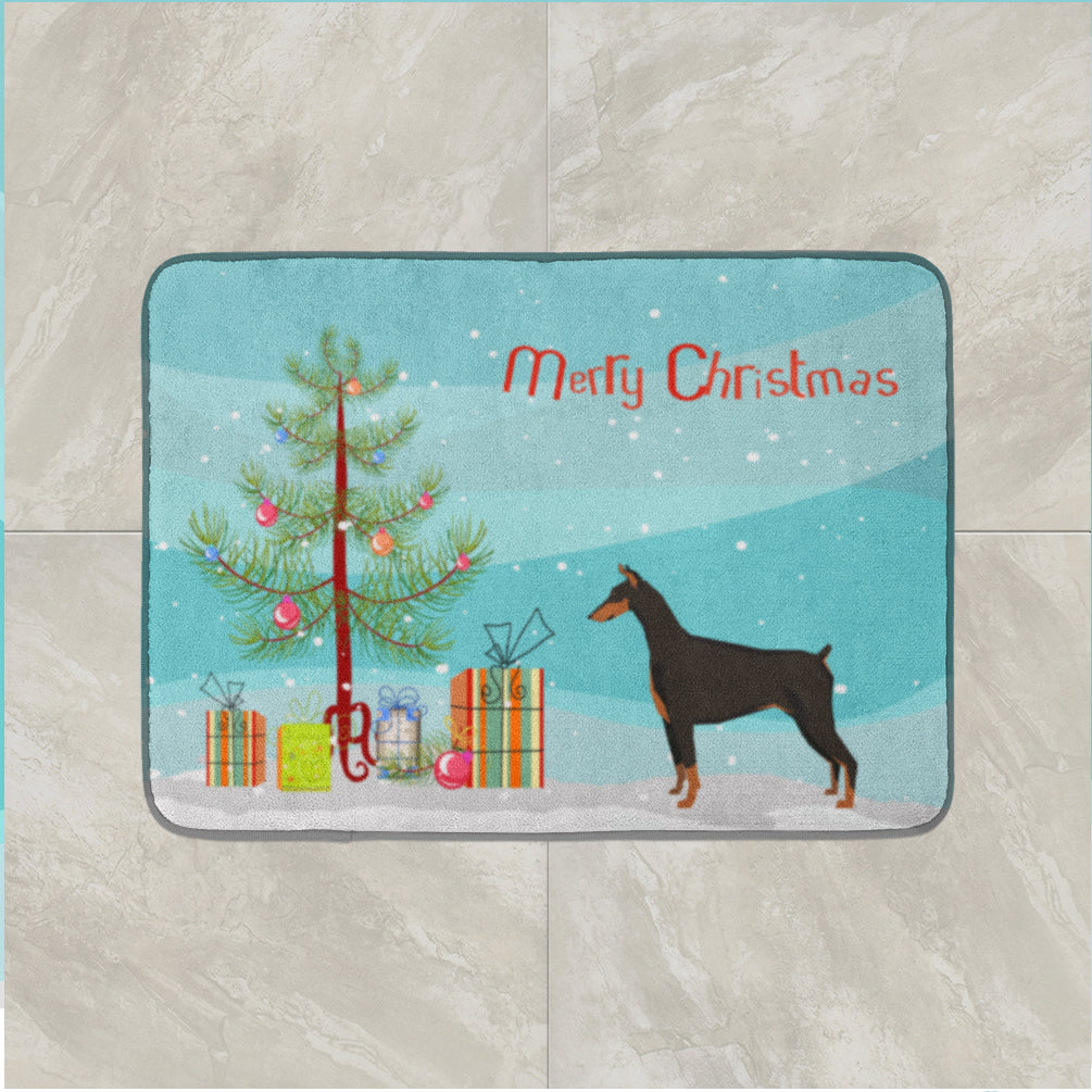 Doberman Pinscher Christmas Tree Machine Washable Memory Foam Mat CK3535RUG - the-store.com