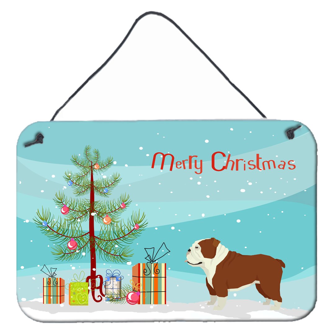 English Bulldog Christmas Tree Wall or Door Hanging Prints CK3536DS812 by Caroline's Treasures