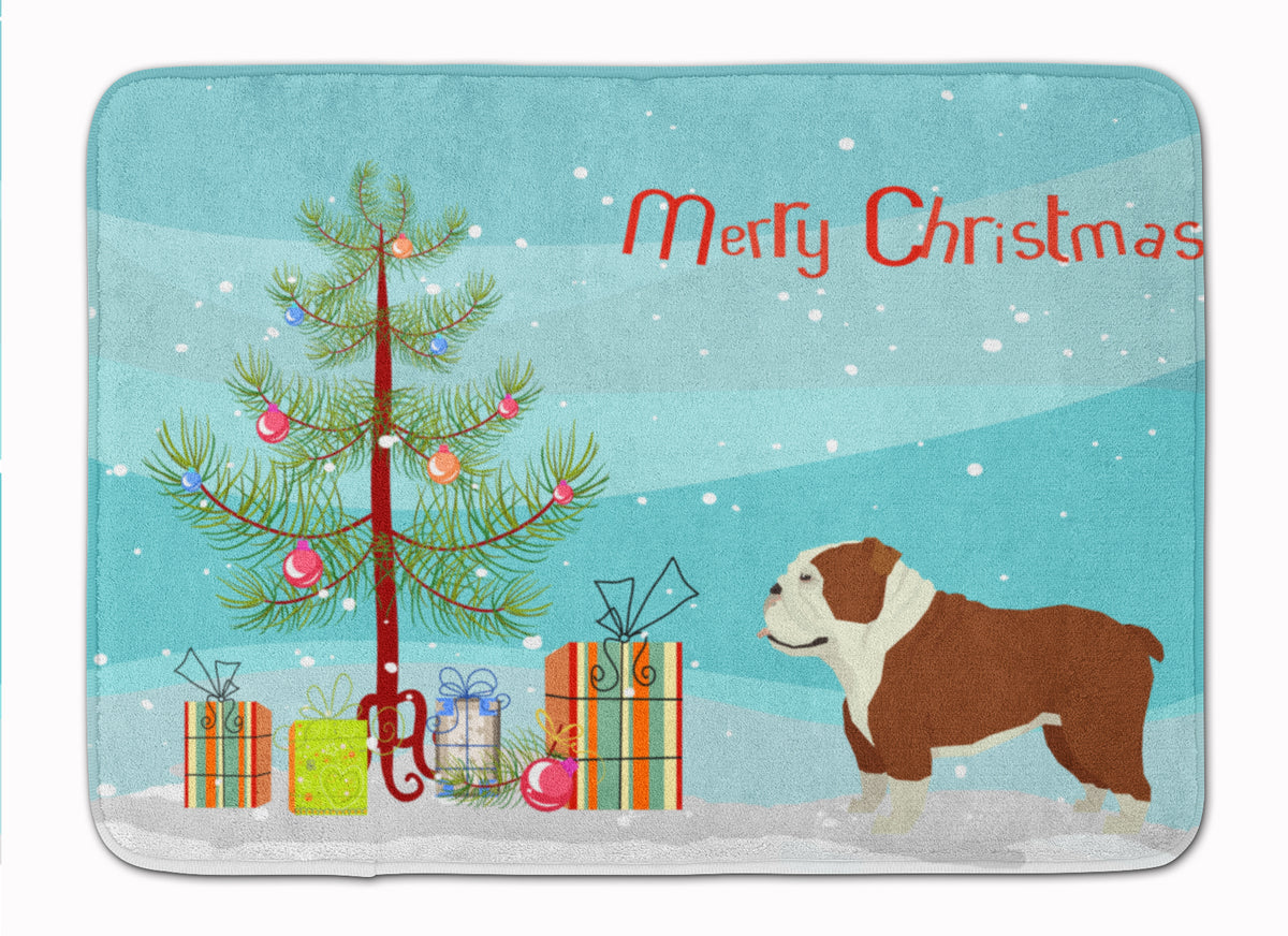 English Bulldog Christmas Tree Machine Washable Memory Foam Mat CK3536RUG - the-store.com