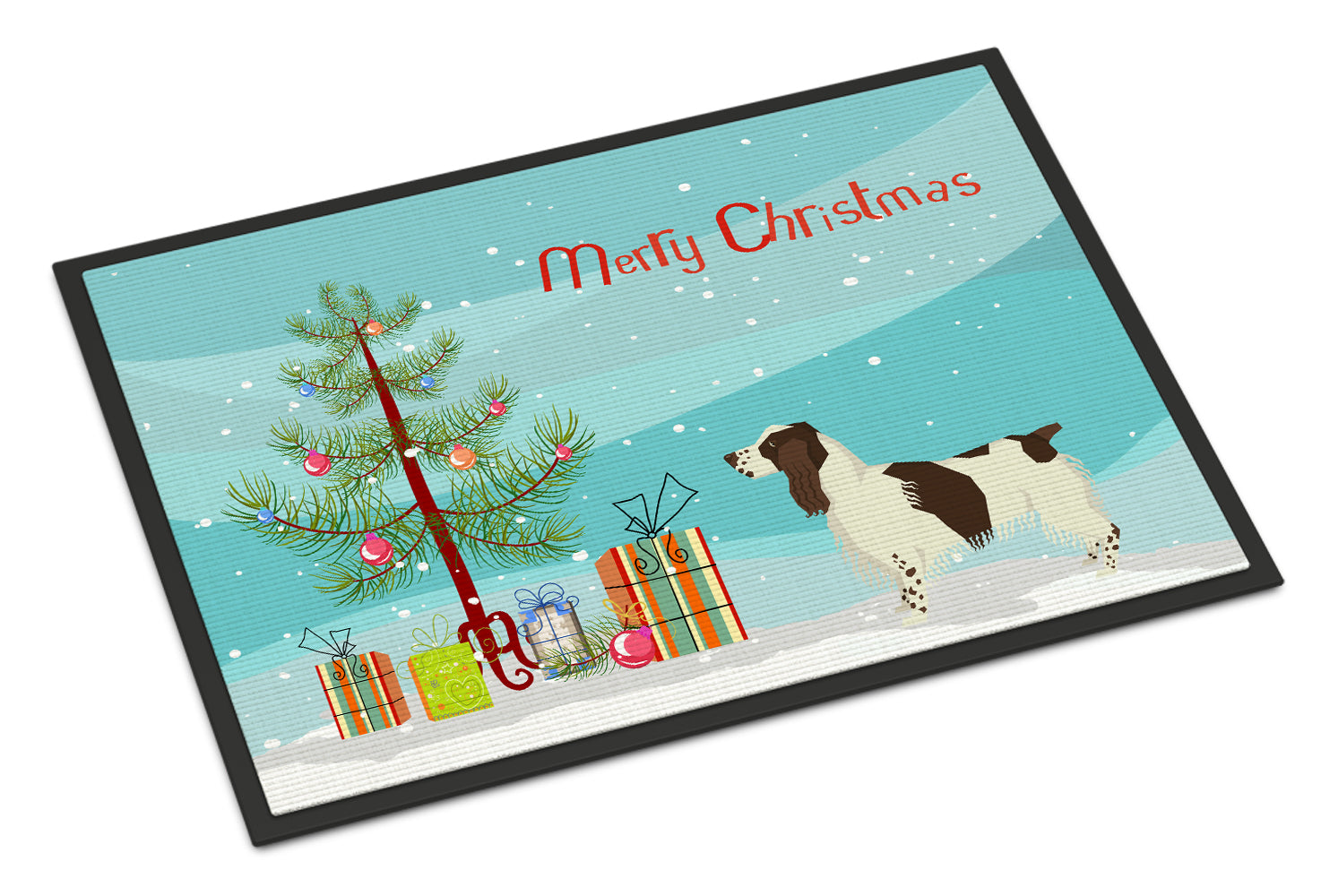 English Springer Spaniel Christmas Tree Indoor or Outdoor Mat 18x27 CK3537MAT - the-store.com