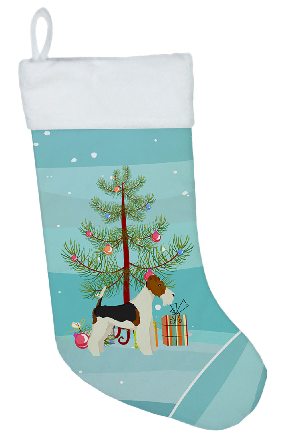 Fox Terrier Christmas Tree Christmas Stocking CK3538CS  the-store.com.